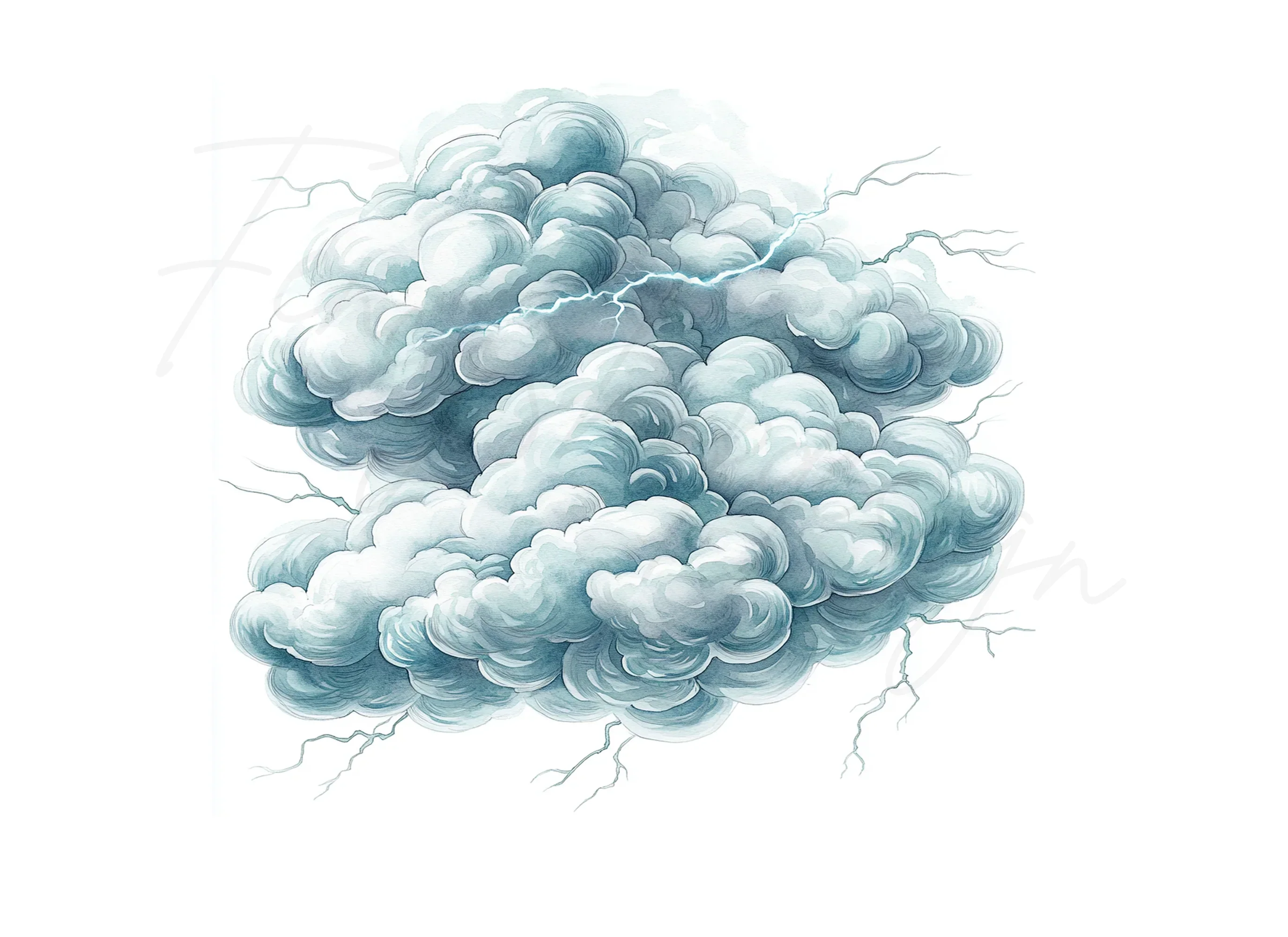 Storm Clouds Clipart Bundle - Image 3