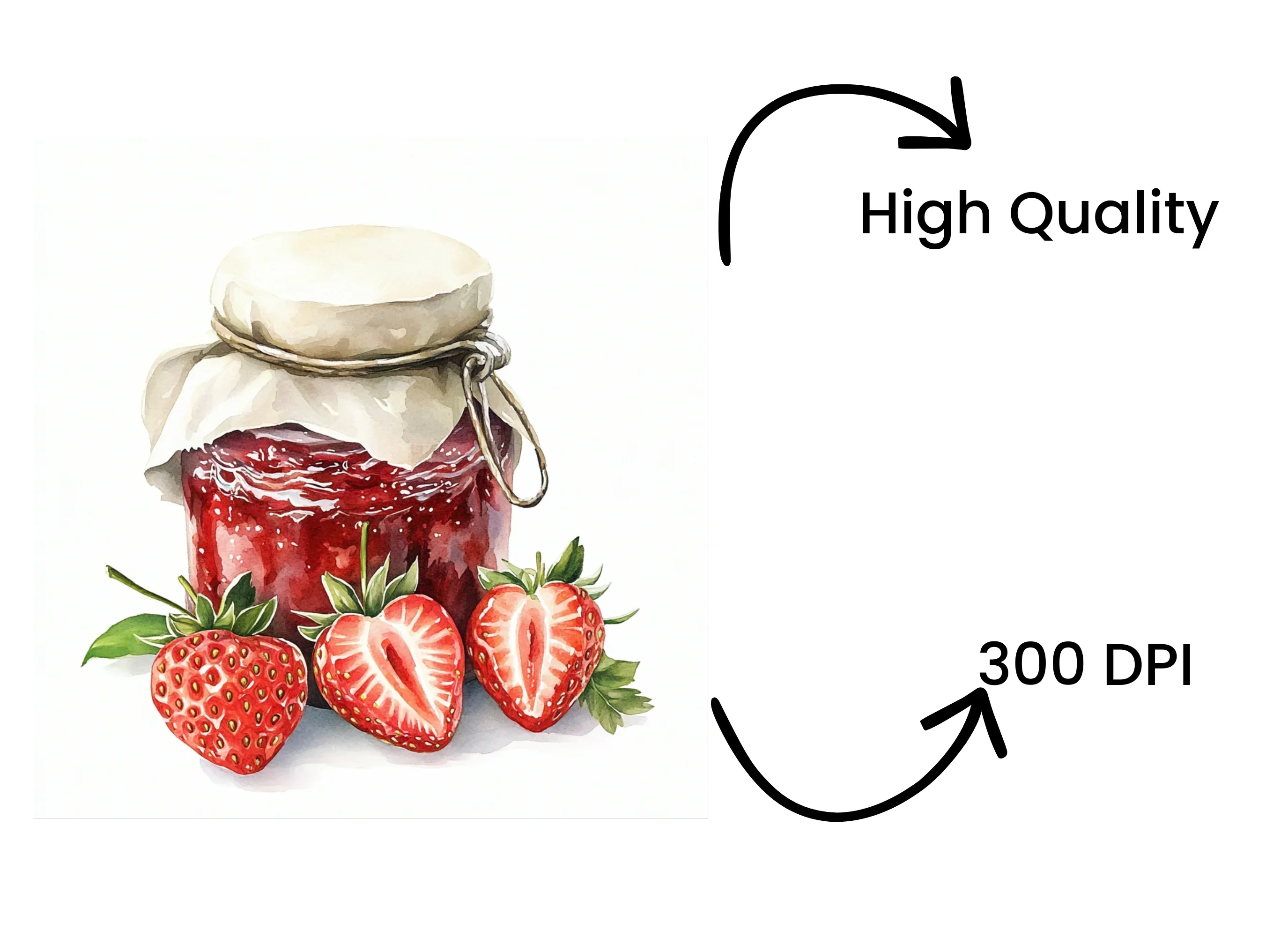 Strawberry Jam Jar Clipart Bundle - Image 4