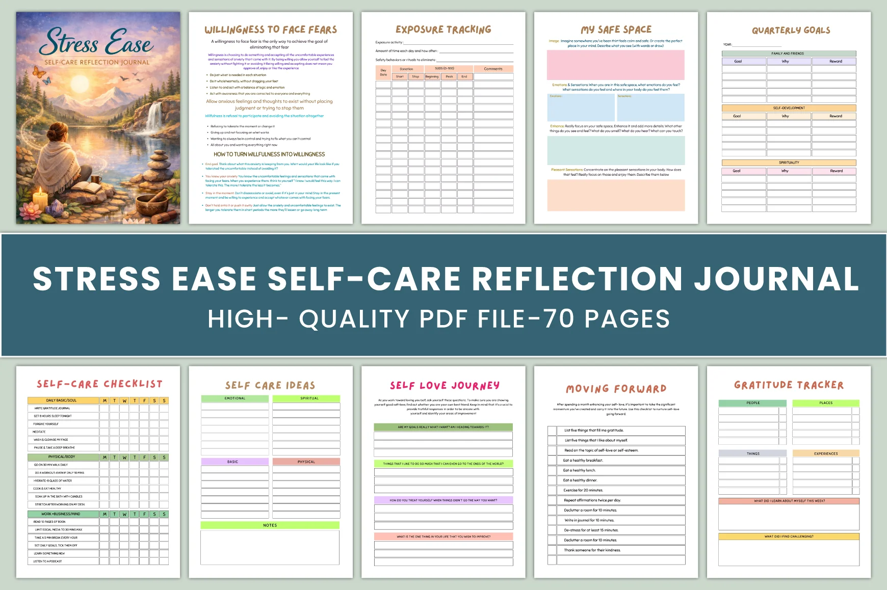 Stress Ease Self-Care Reflection Journal