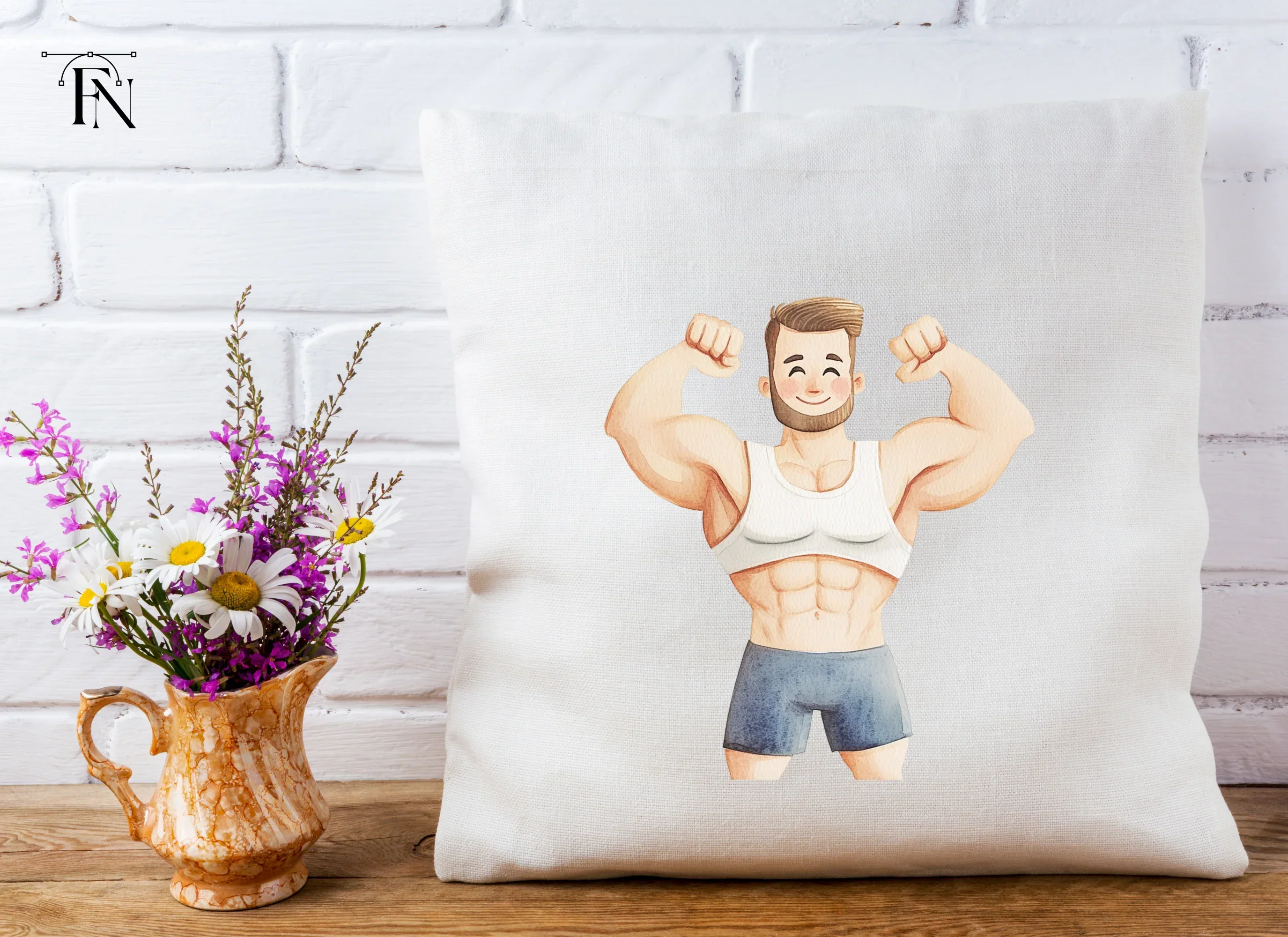 Strong Man Flexing Muscles Clipart Bundle - Image 5