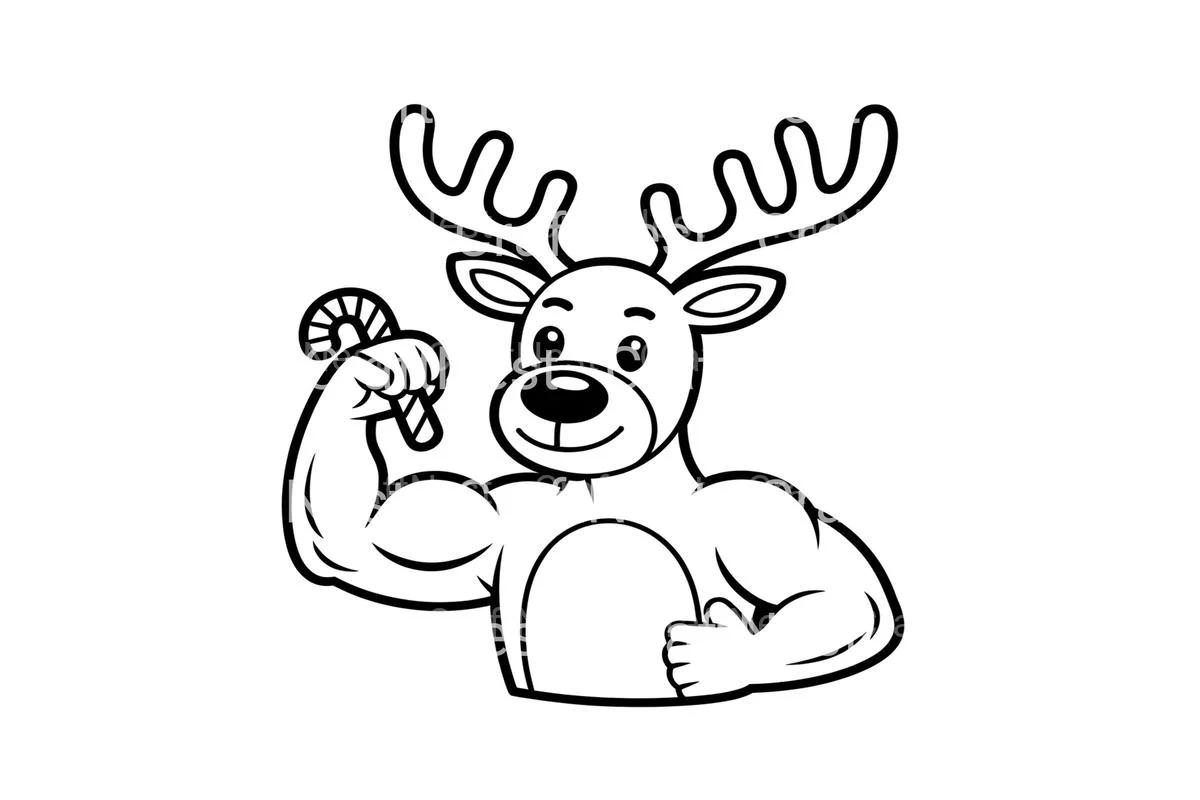 Strong Reindeer Workout Coloring Books - Image 4