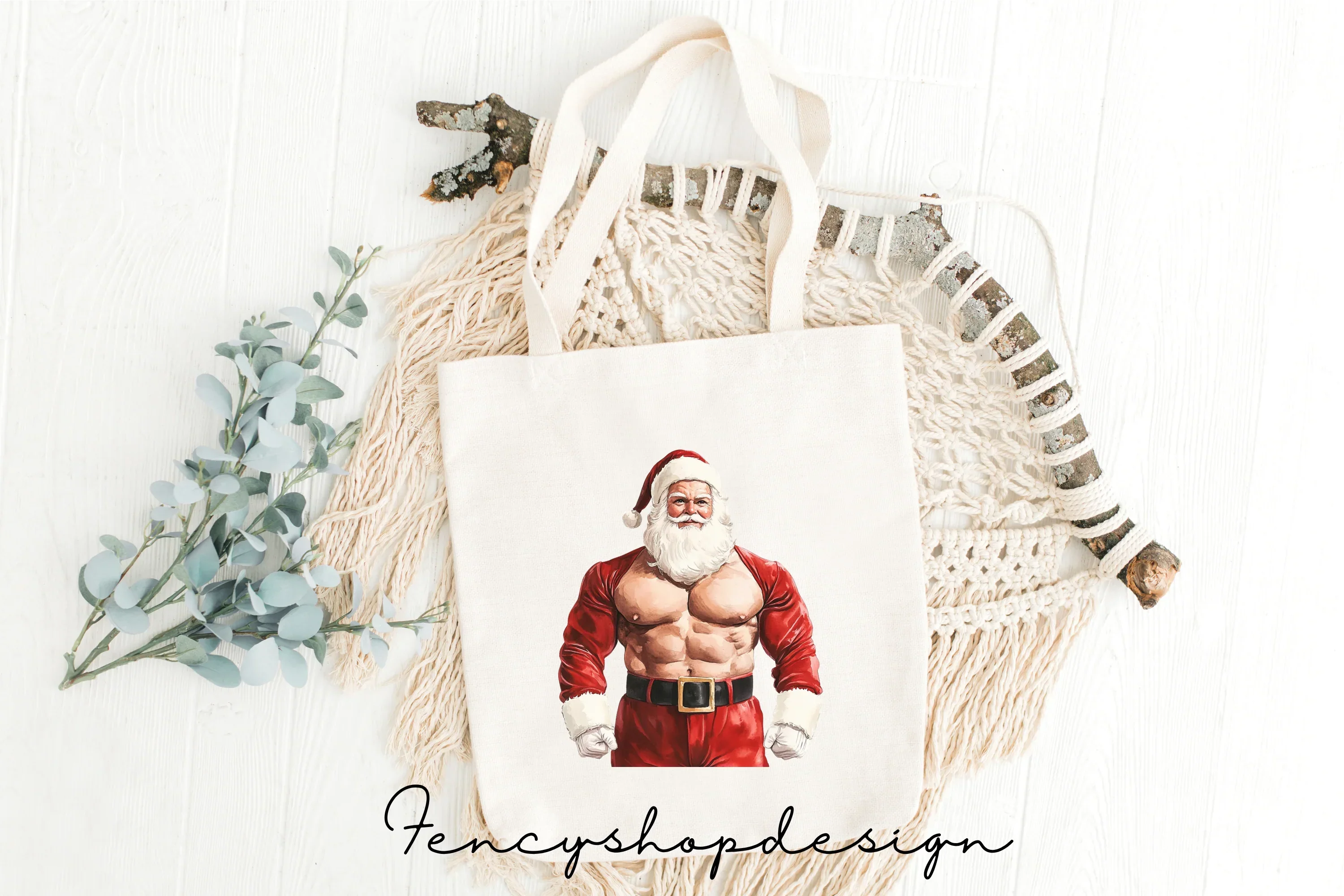 Strong Santa Christmas Holiday Clipart Bundle - Image 8