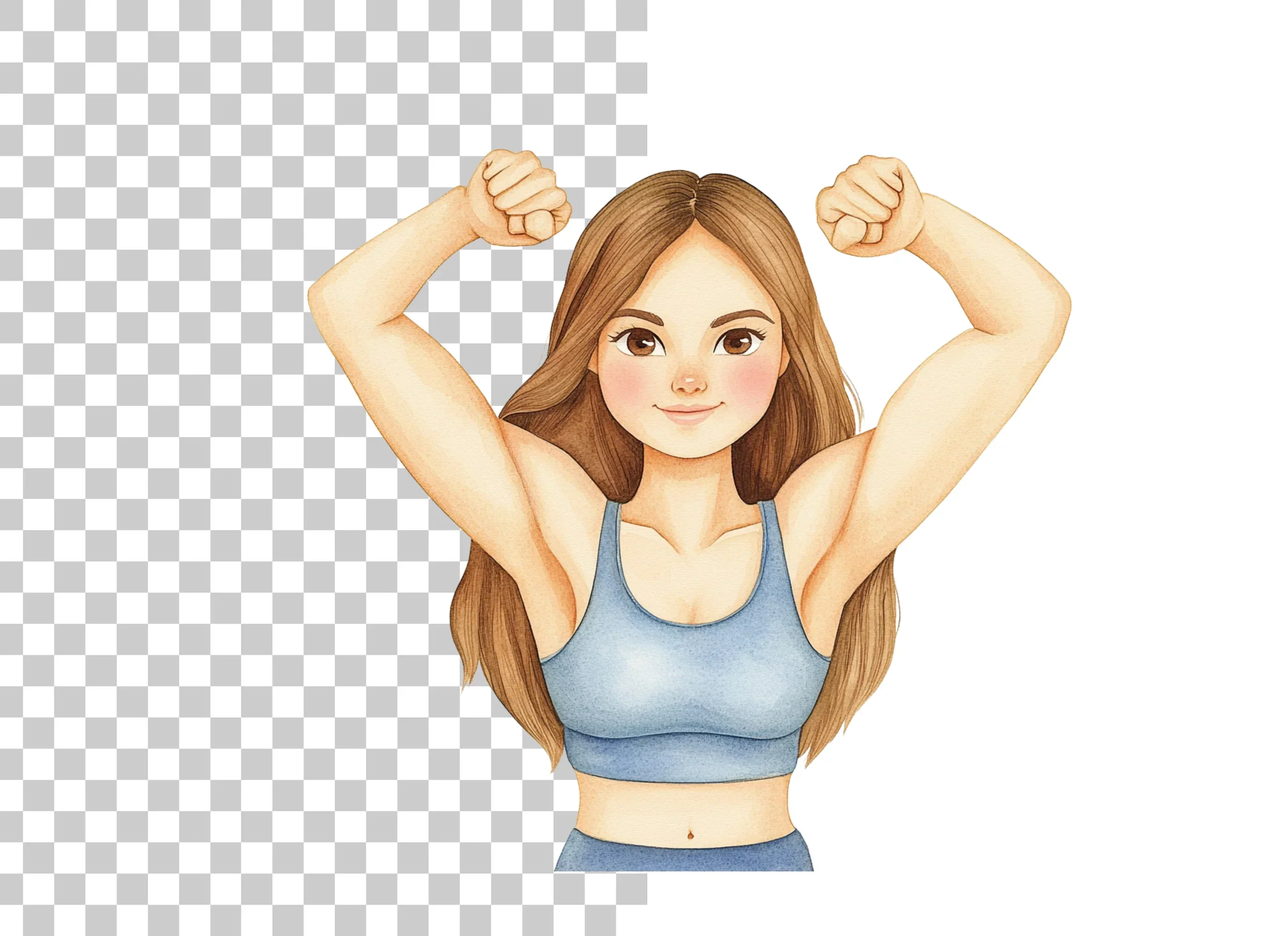 Strong Woman Fitness Power Clipart Bundle - Image 6