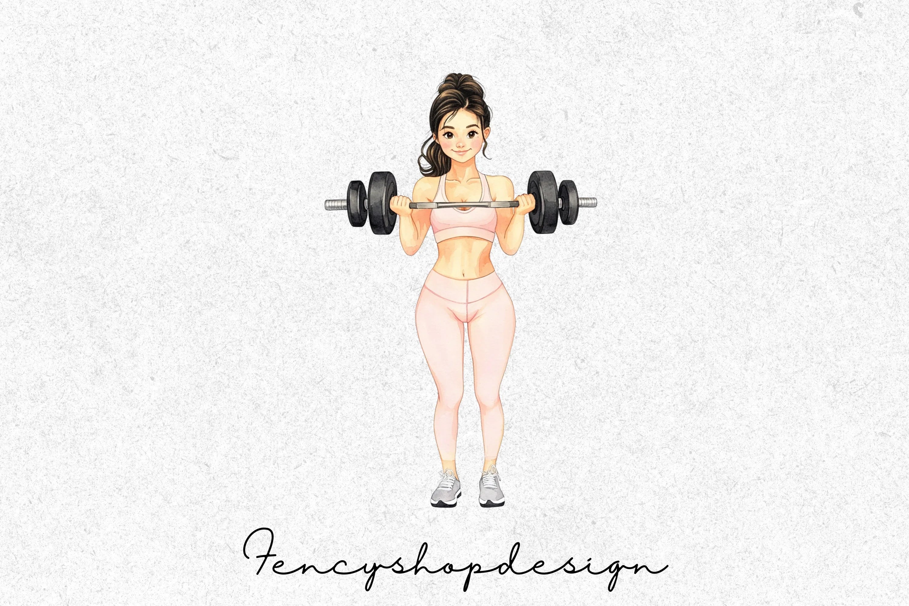 Strong Women Gym Workout Fitness Clipart Bundle - Image 3