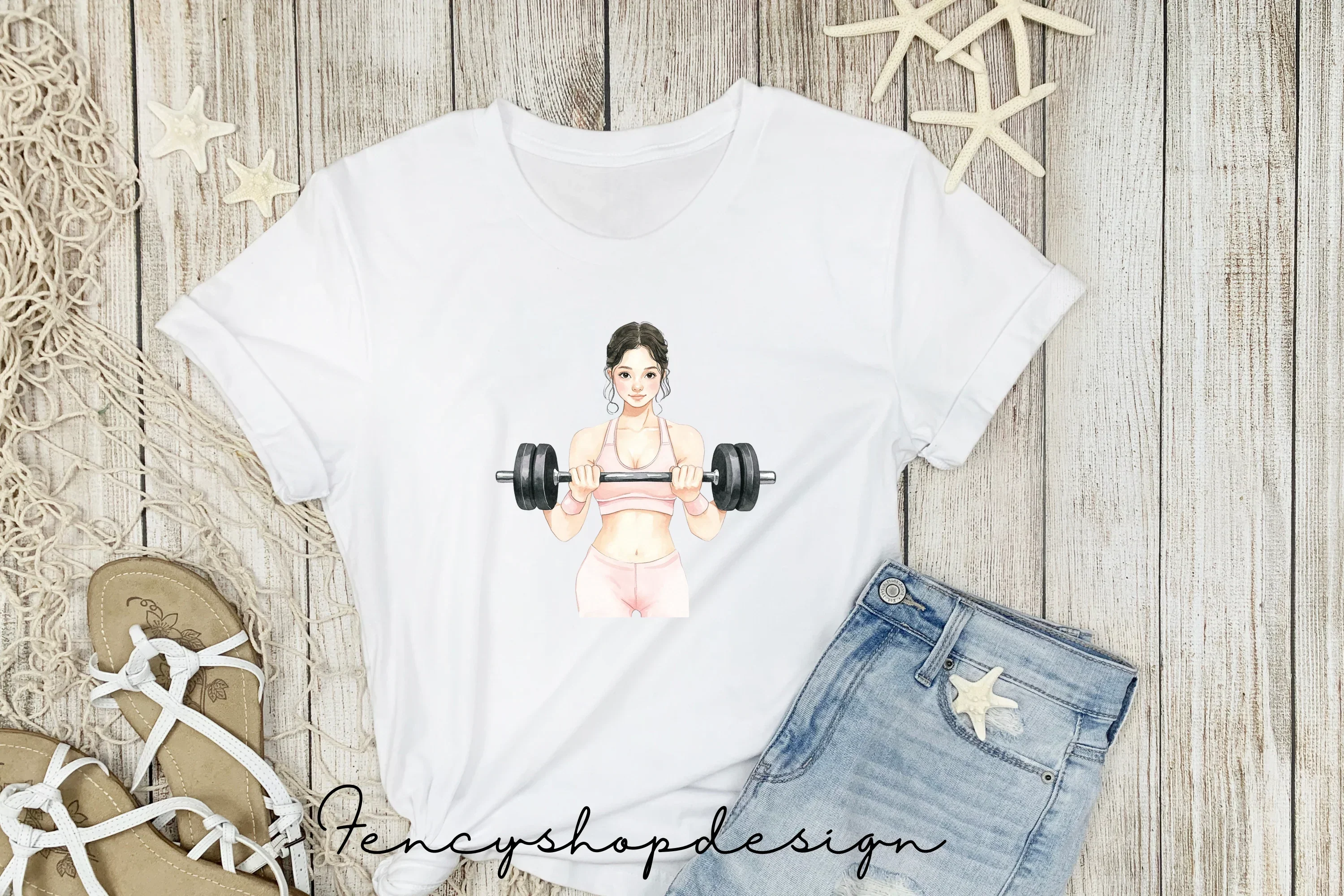 Strong Women Gym Workout Fitness Clipart Bundle - Image 5