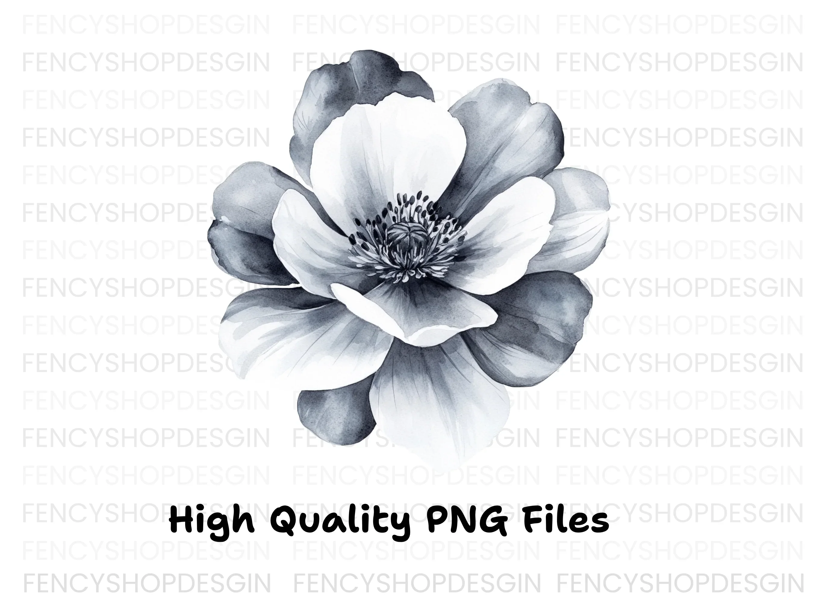 Stunning Monochrome Peony Clipart Bundle - Image 2
