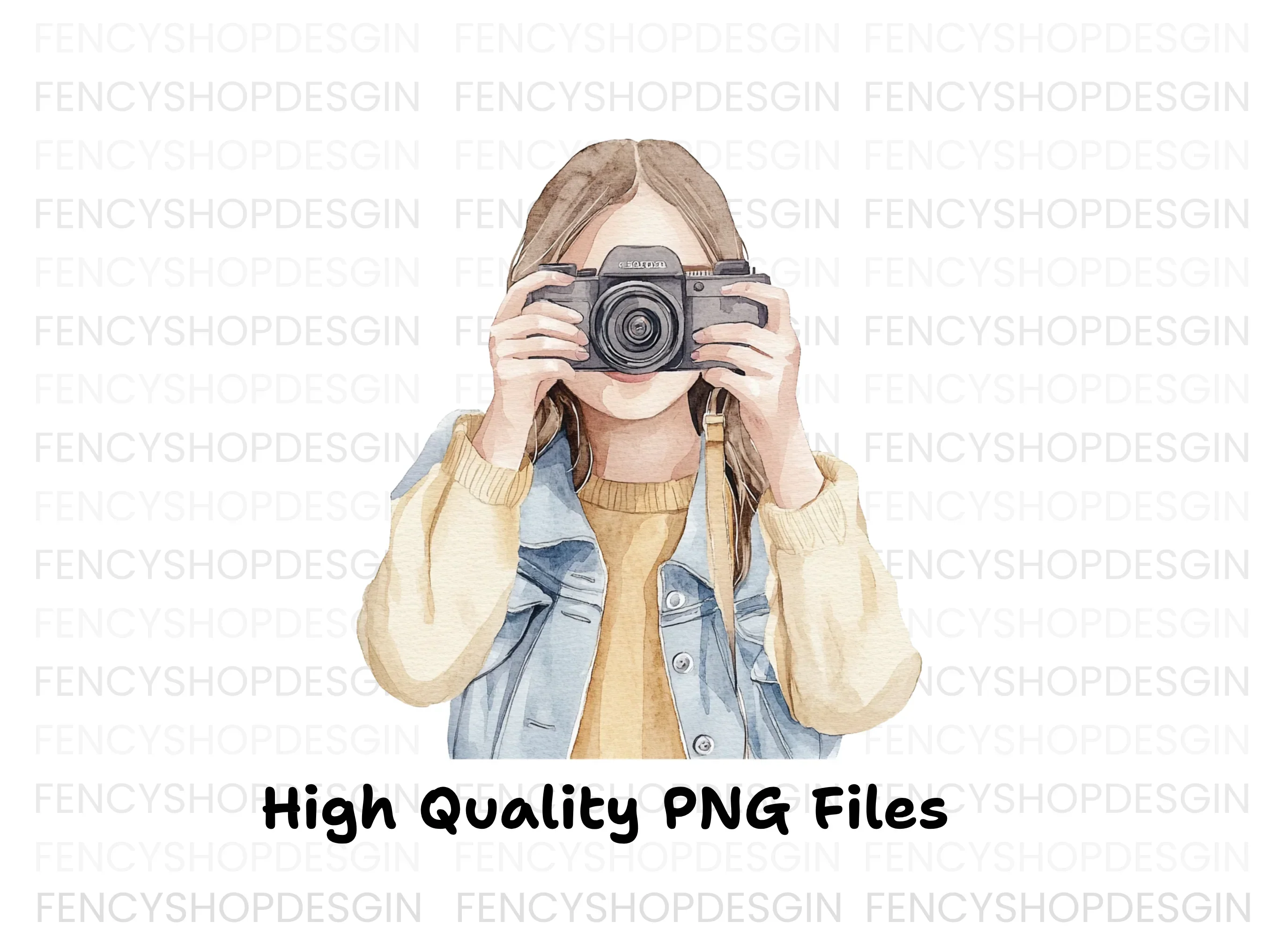 Stylish Girl Photographer Clipart Bundle - Image 2