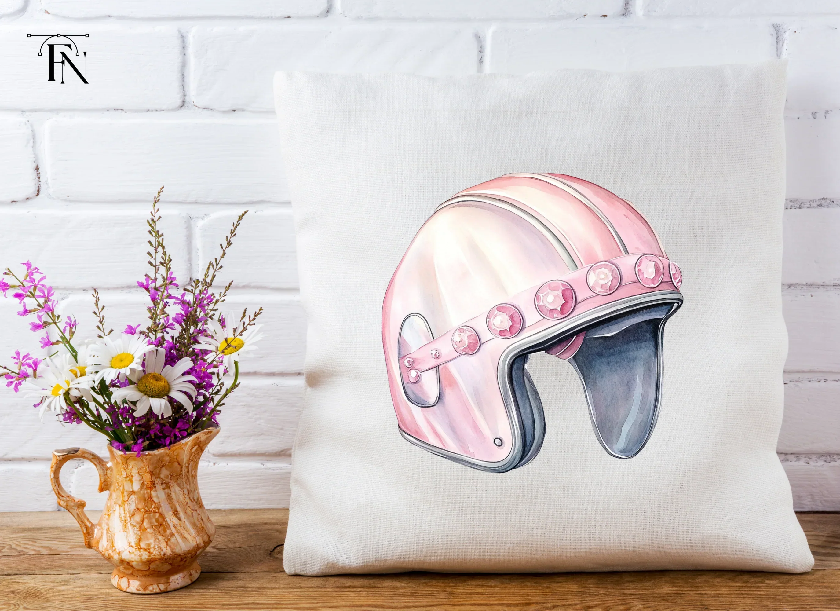 Stylish Pink Helmet with Jewels Clipart Bundle - Image 5