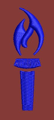 Stylized Radiant Torch Embroidery Design