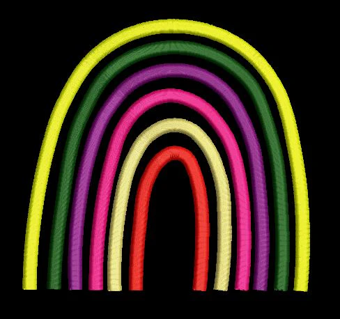 Stylized Rainbow Embroidery Design