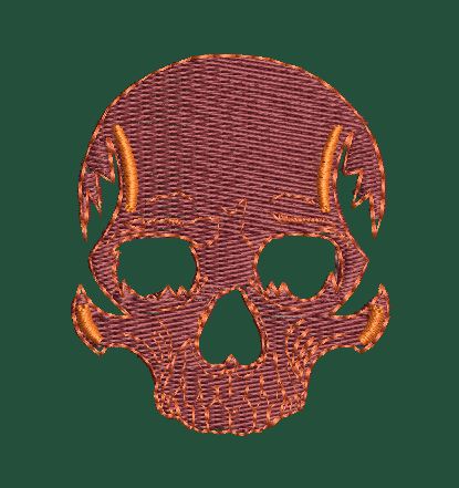 Stylized Skull Embroidery Design