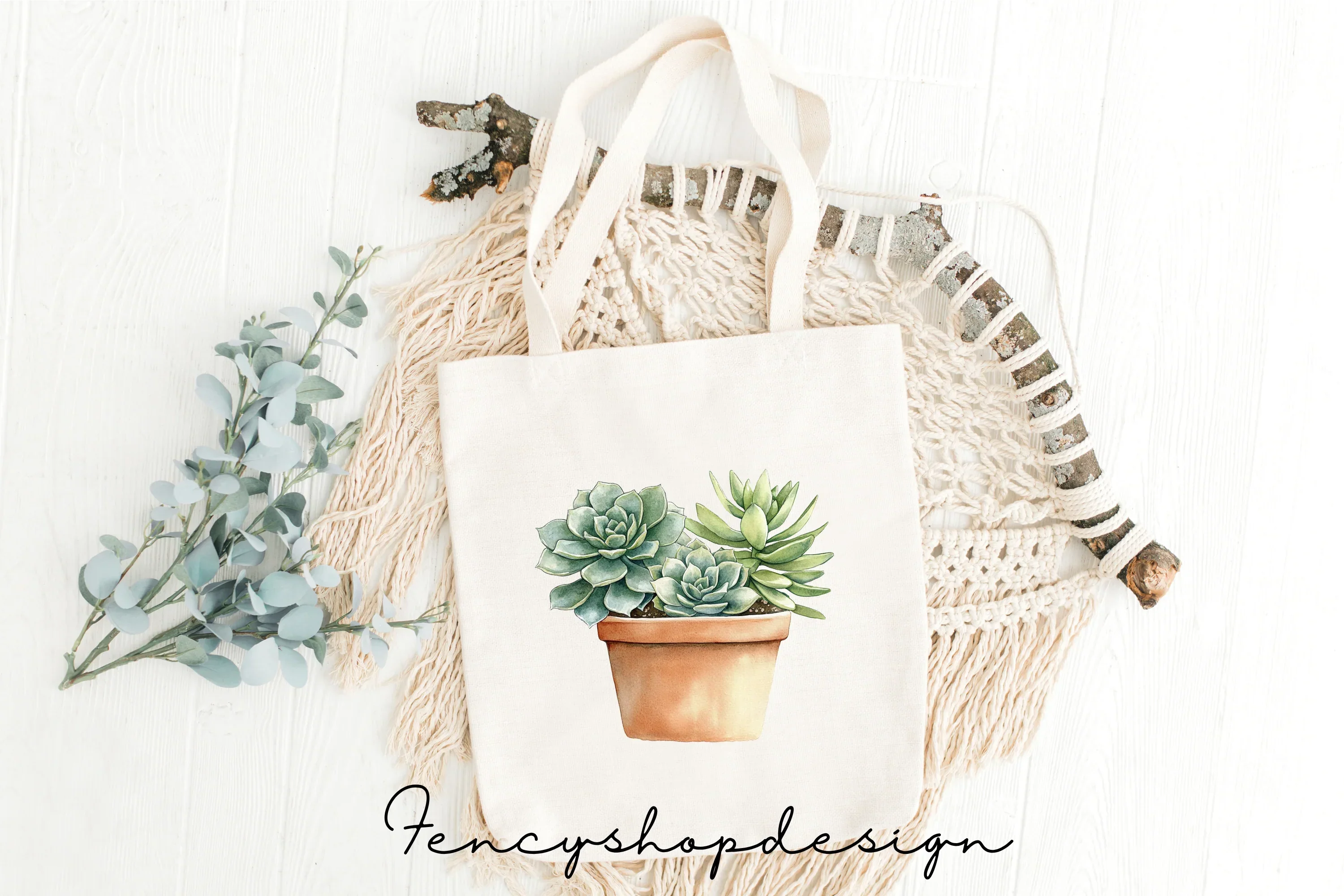 Succulent Potted Plants Clipart Bundle - Image 7
