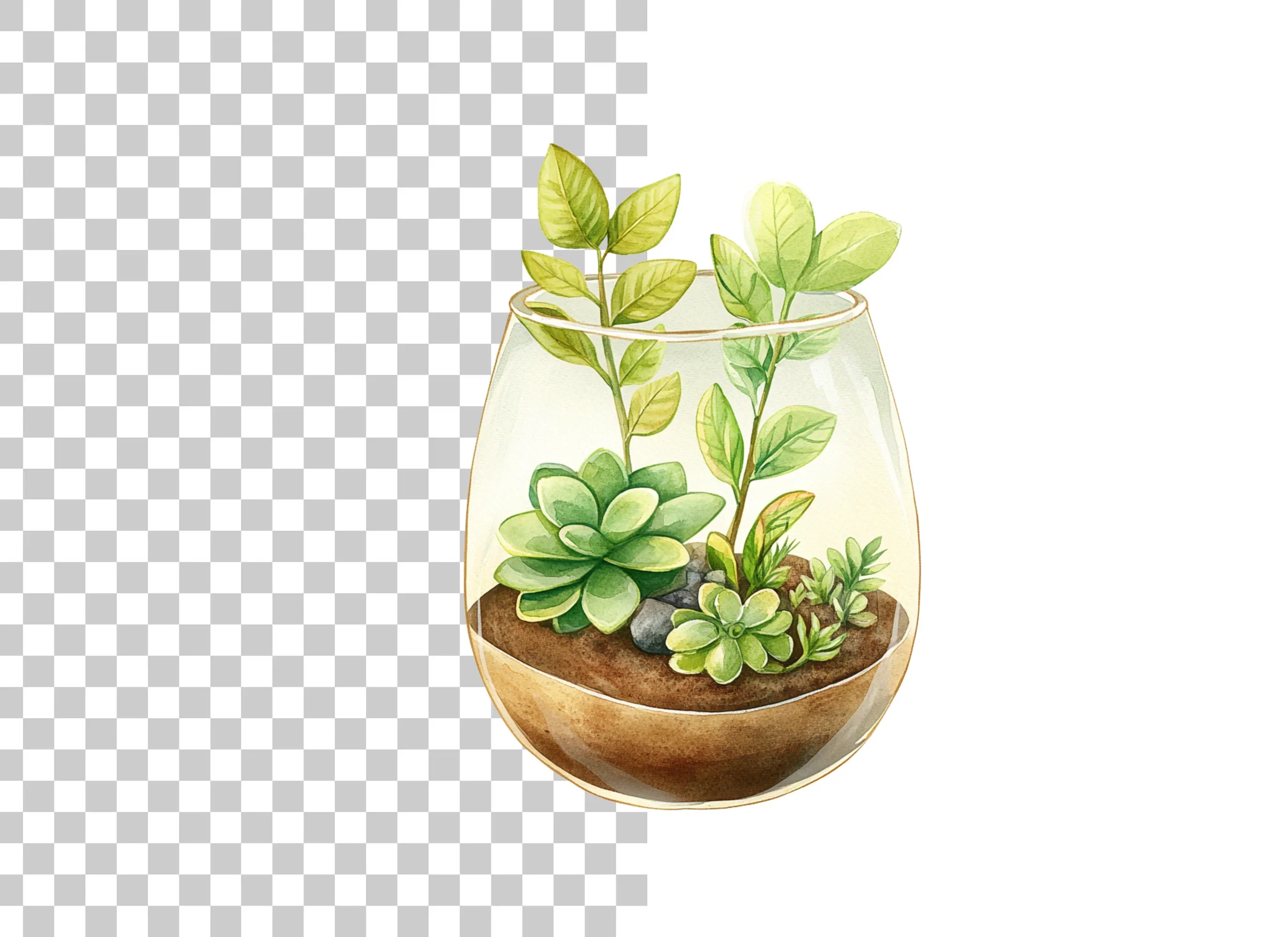 Succulent Terrarium Clipart Bundle - Image 2