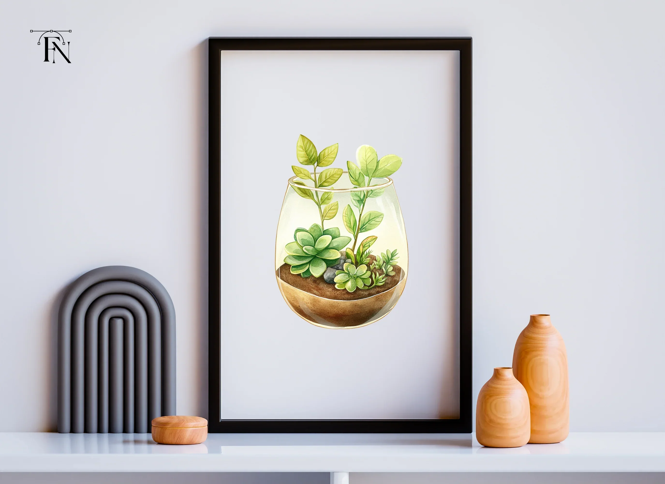 Succulent Terrarium Clipart Bundle - Image 6