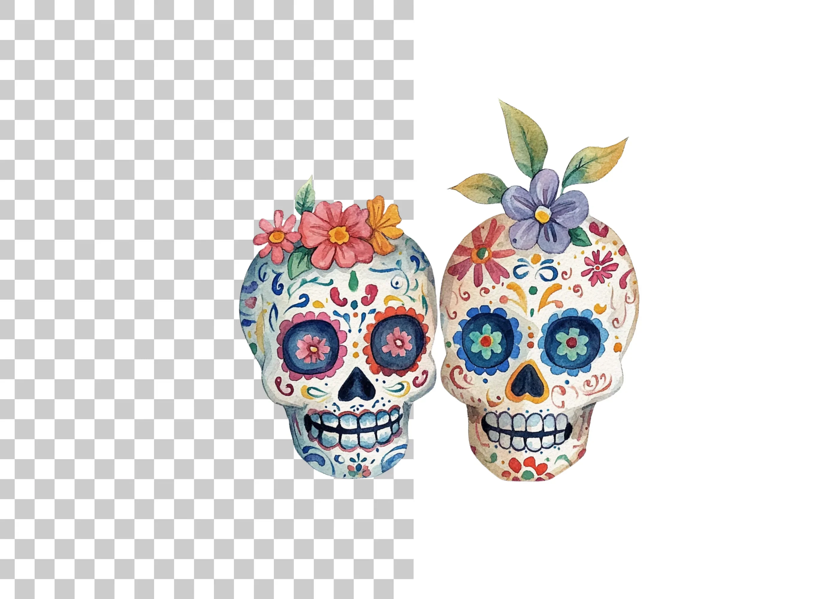 Sugar Skull Couples Clipart Bundle - Image 2