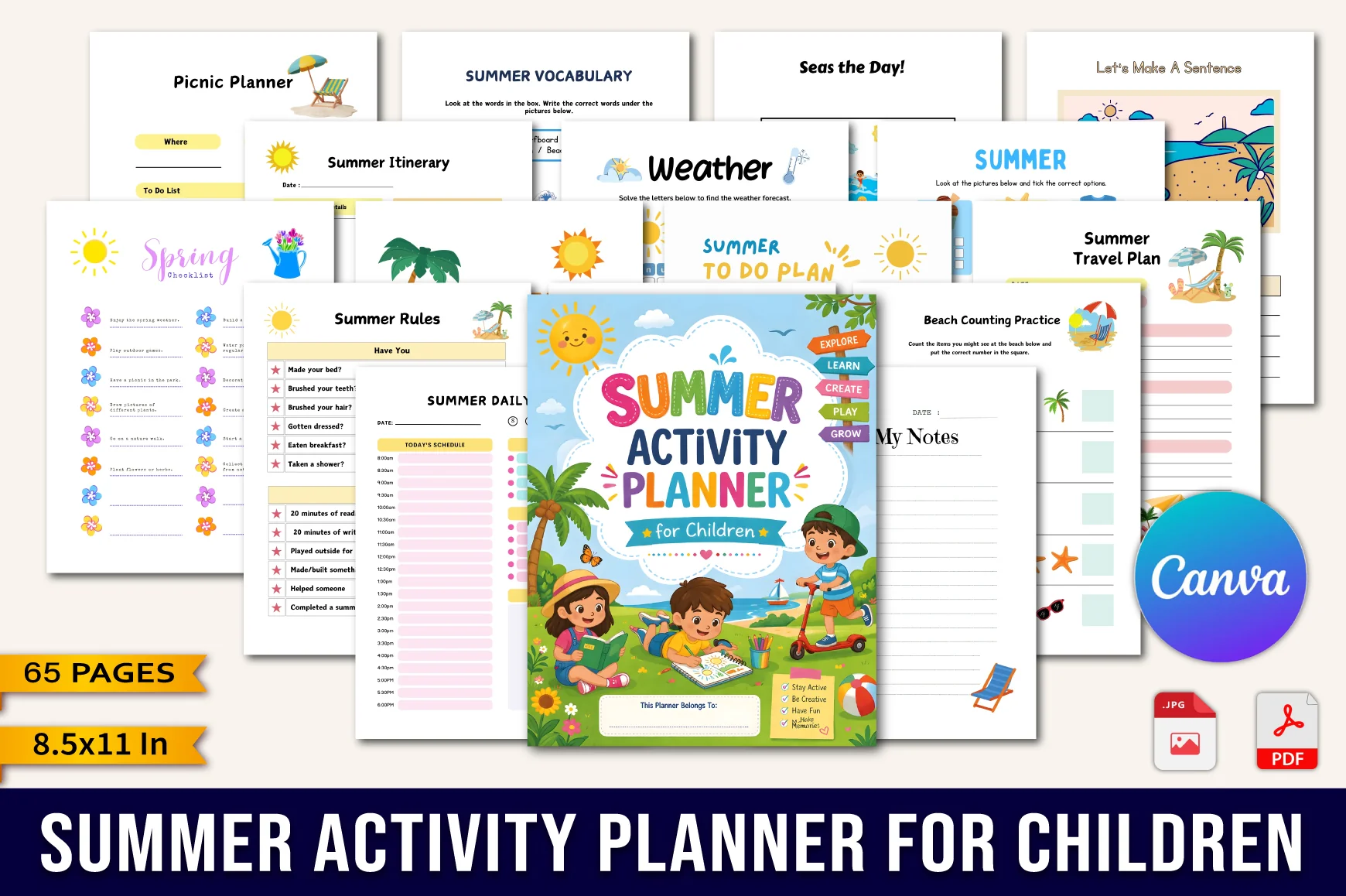 Summer Activity For Children Planner