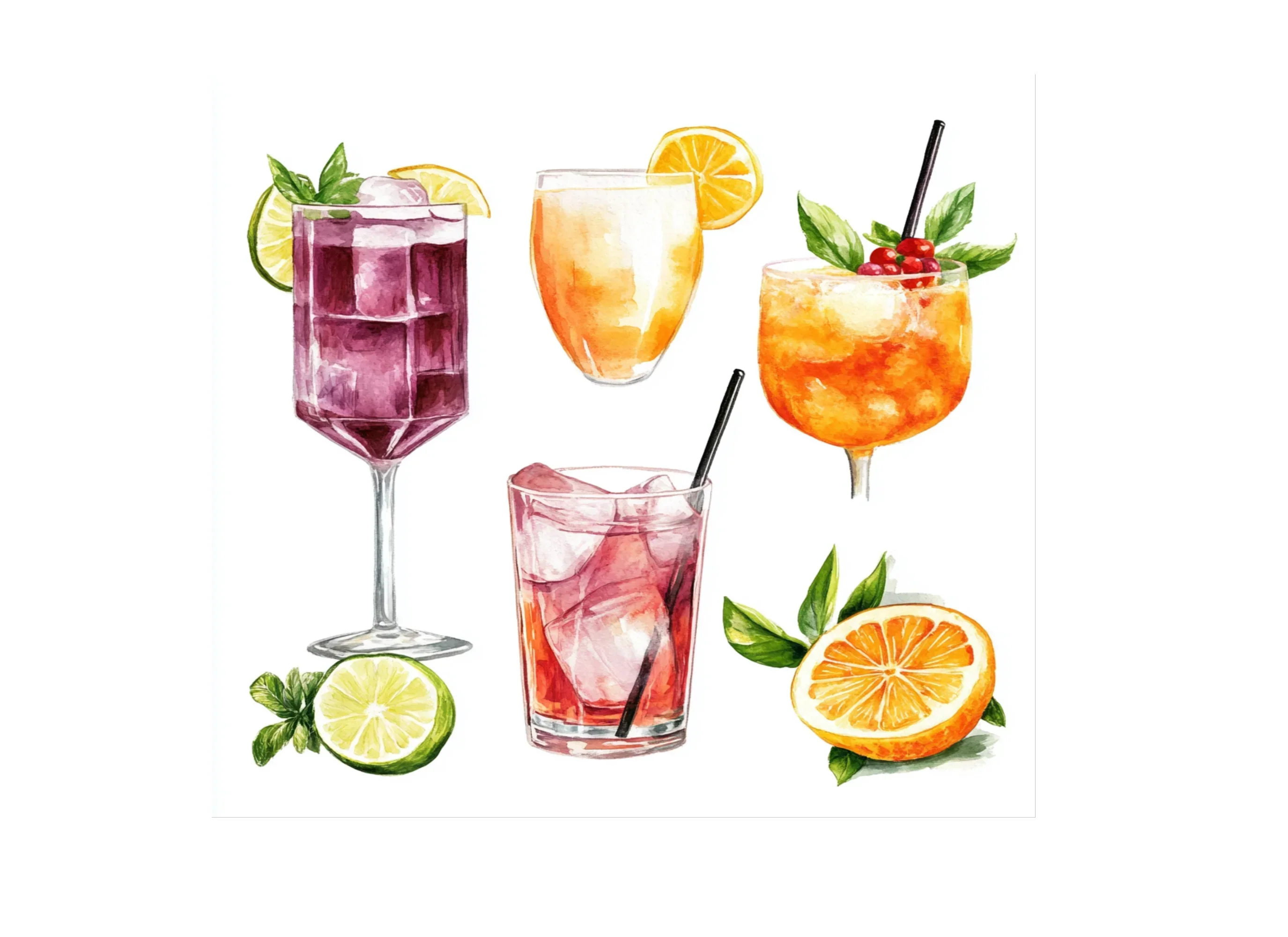 Summer Cocktail Clipart Bundle - Image 3