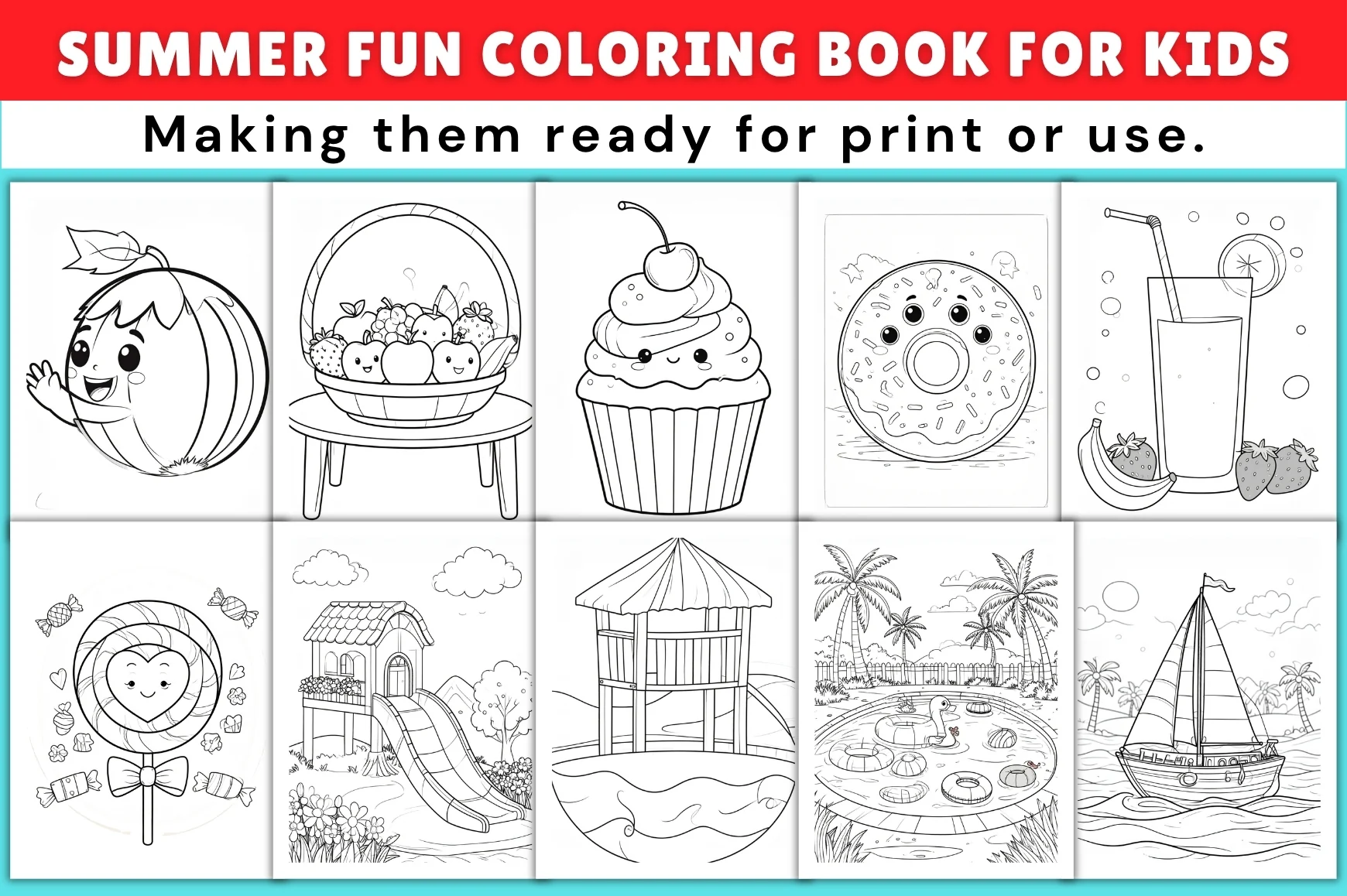 Summer Fun Coloring Book for Kids - Image 2