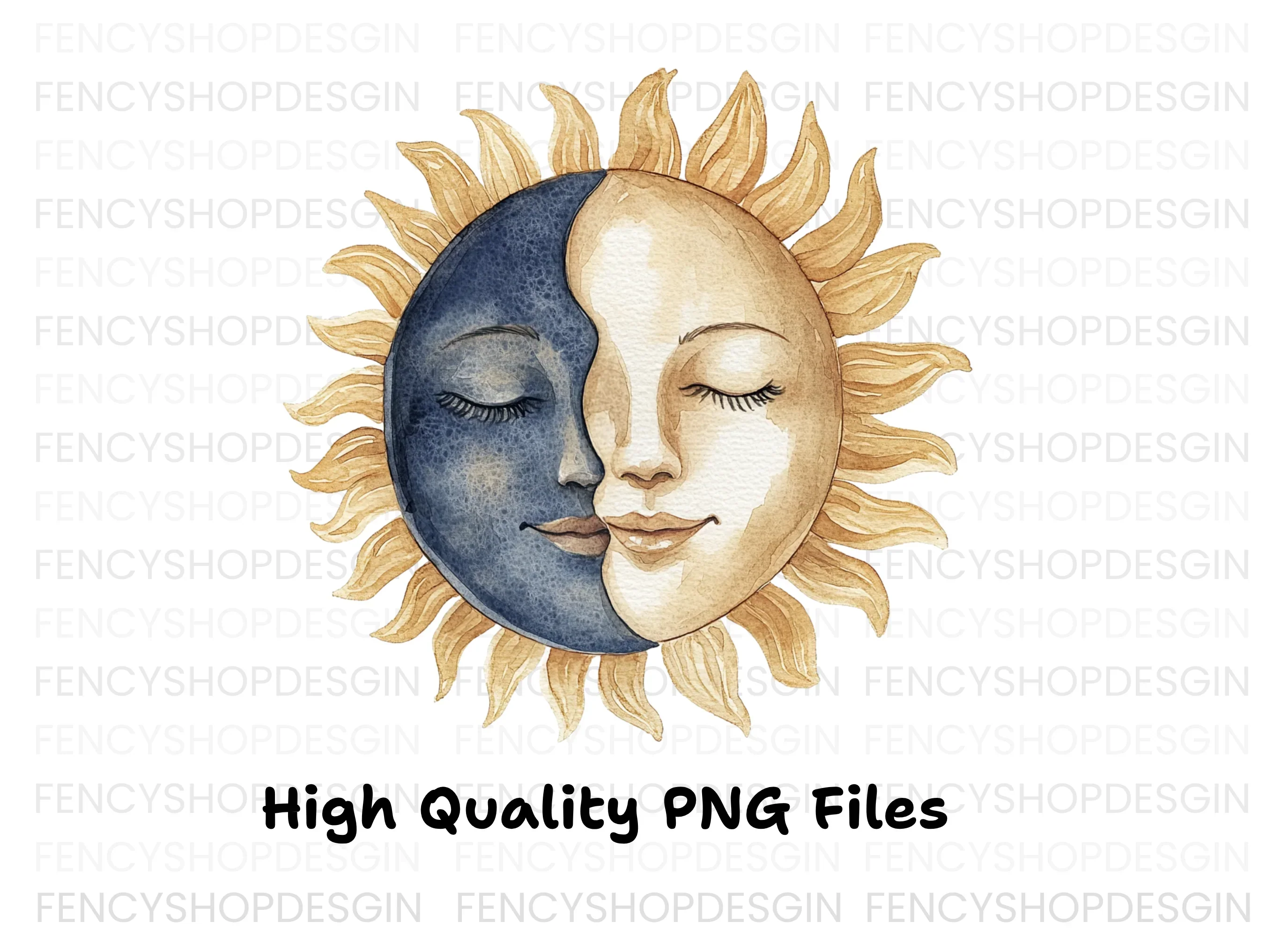 Sun and Moon Celestial Clipart Bundle - Image 2