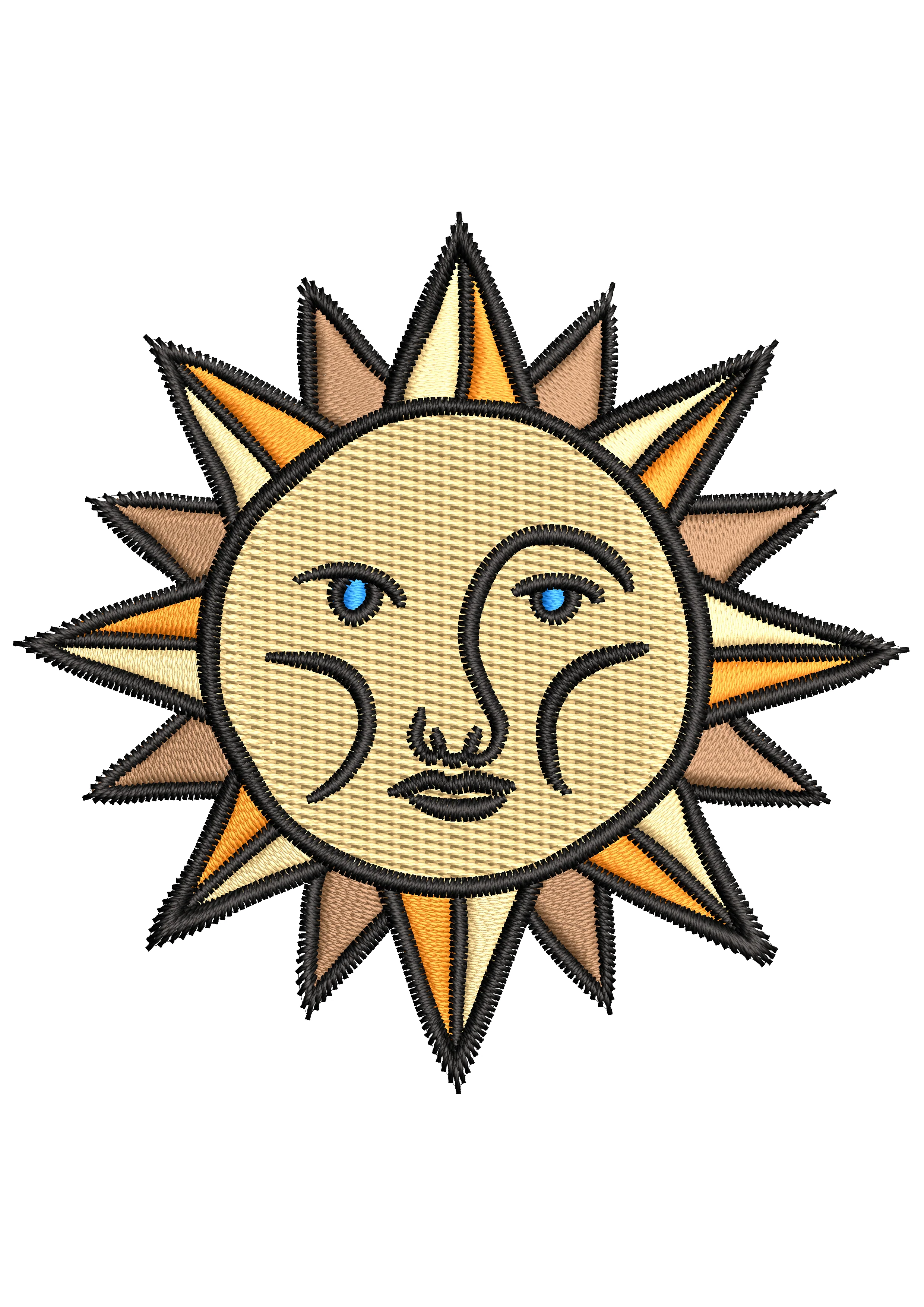 Sun Embroidery Design