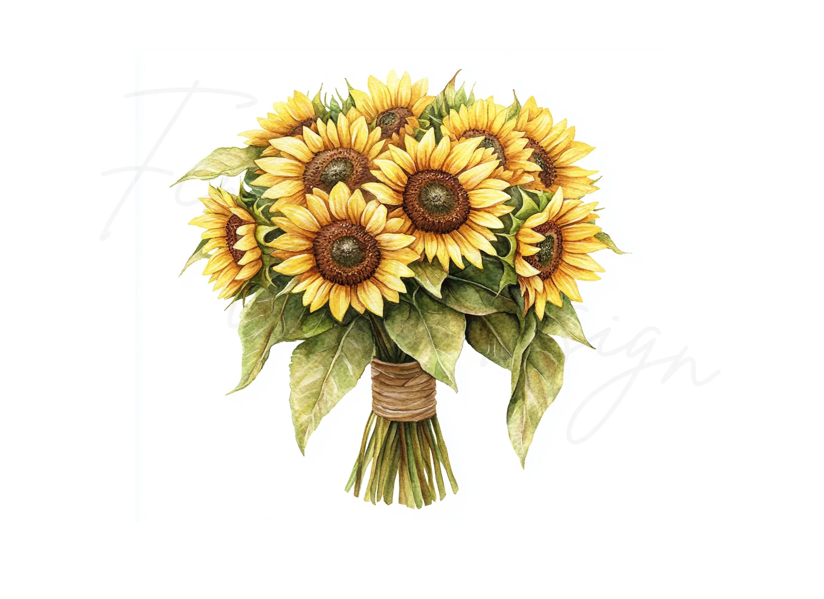 Sunflower Bouquet Clipart Bundle - Image 2