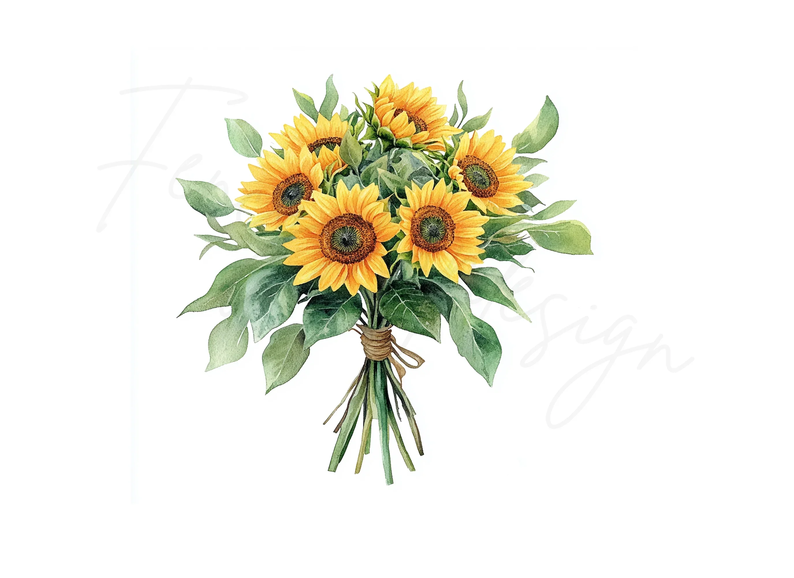 Sunflower Bouquet Clipart Bundle - Image 3