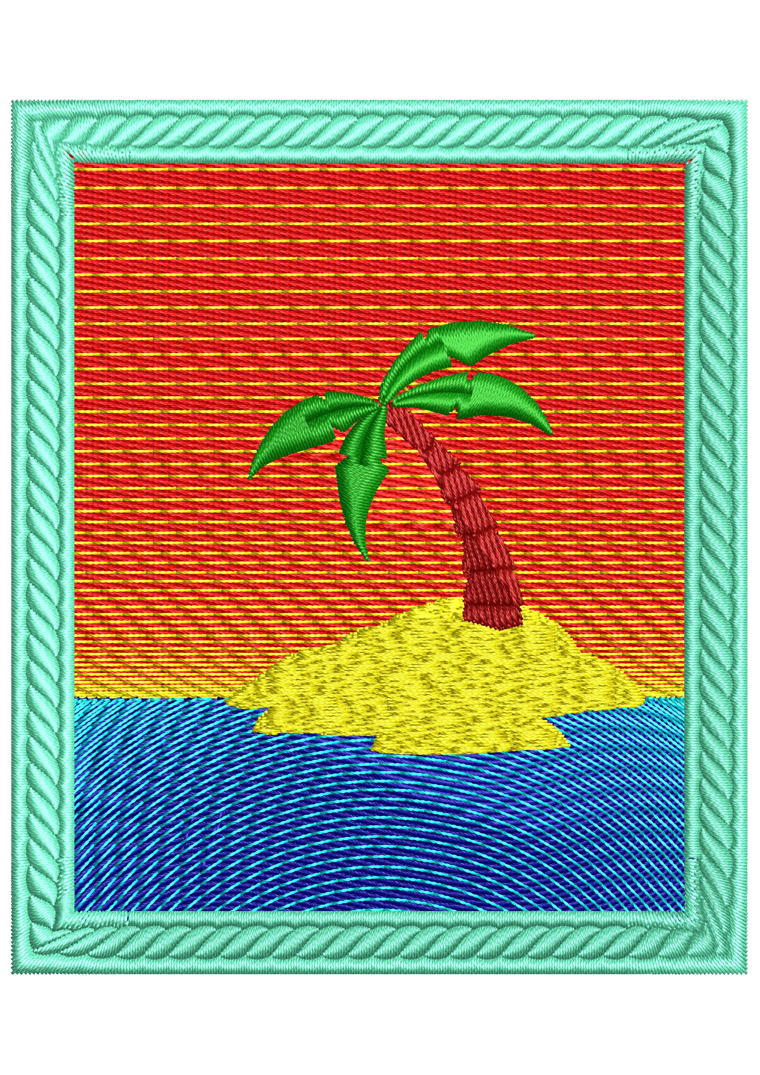 Sunset Embroidery Design