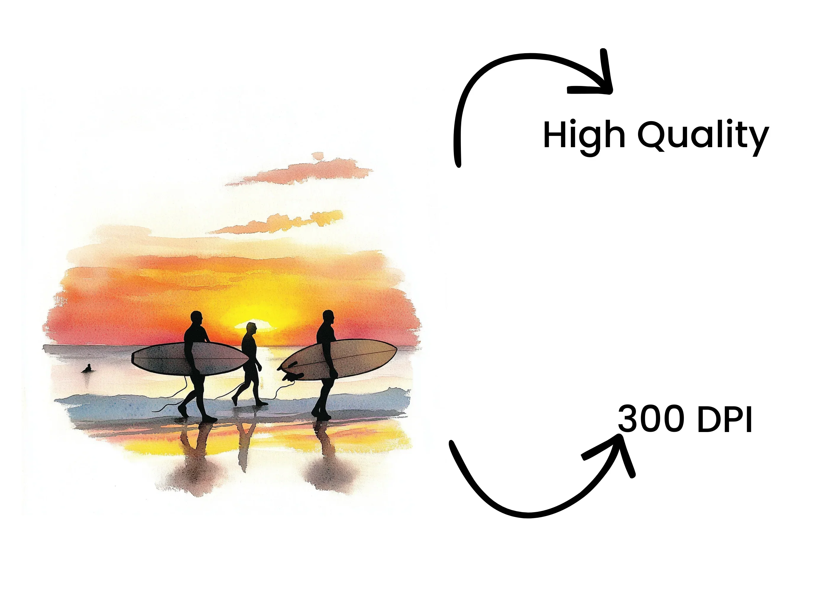 Surfers Sunset Beach Clipart Bundle - Image 4