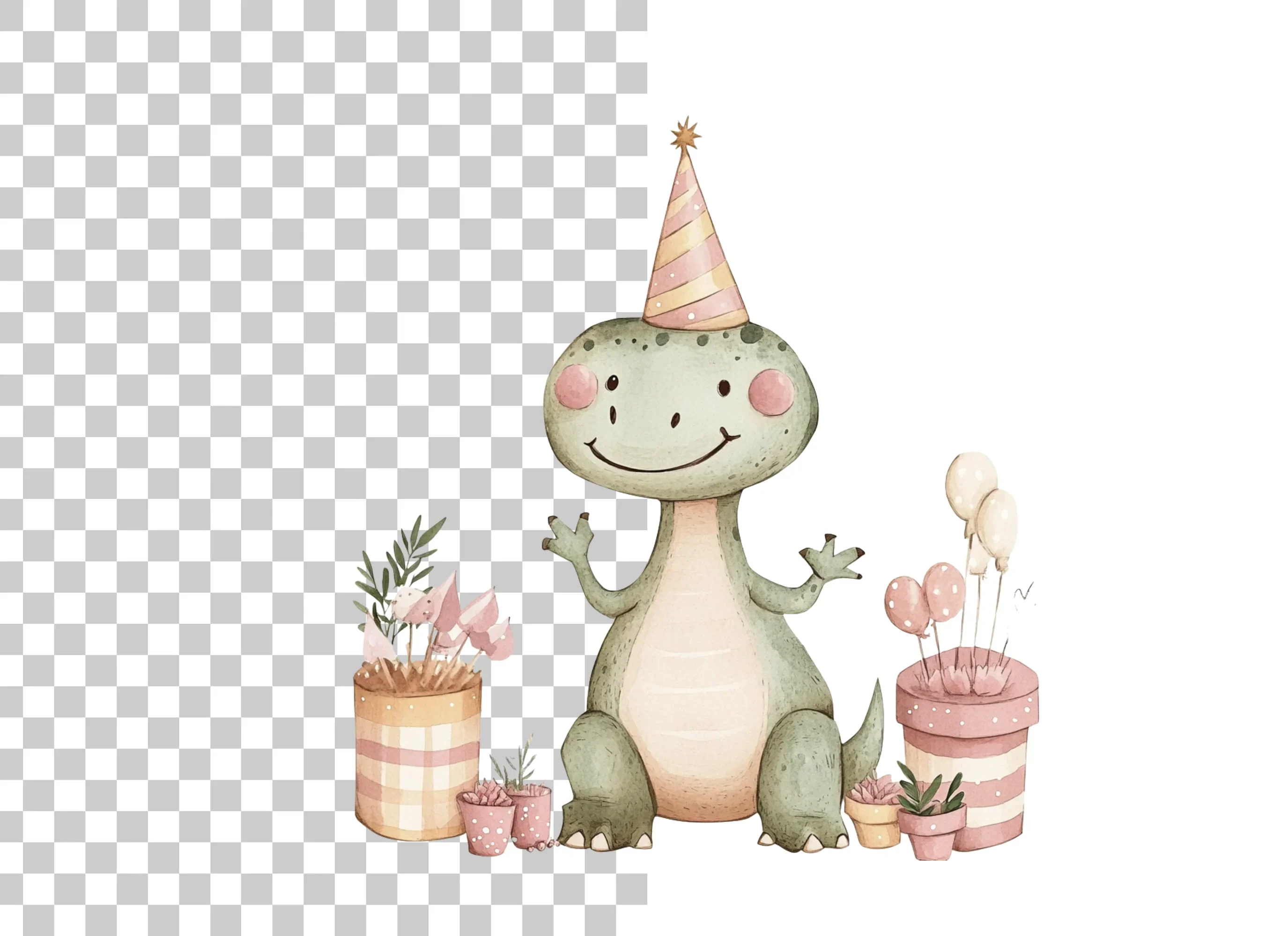 Sweet Baby Dinosaur Party Clipart Bundle - Image 6
