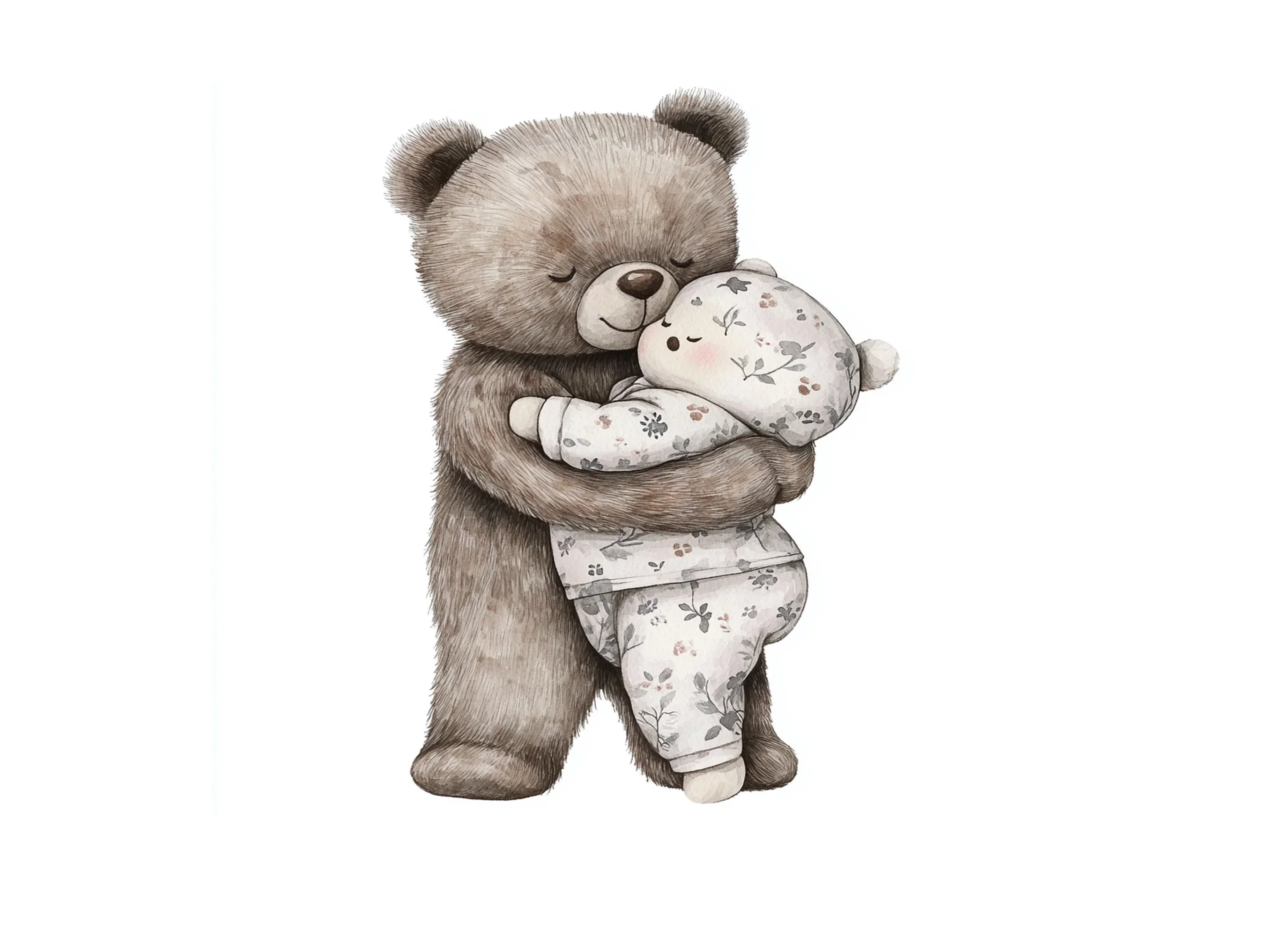 Sweet Bear Hugging Baby Bear Clipart Bundle - Image 2