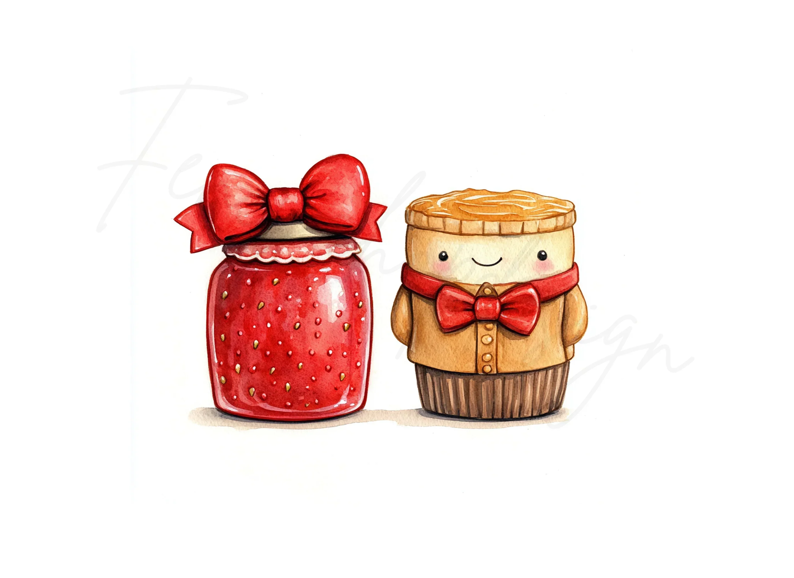 Sweet Jam Jar and Butter Duo Clipart Bundle - Image 2