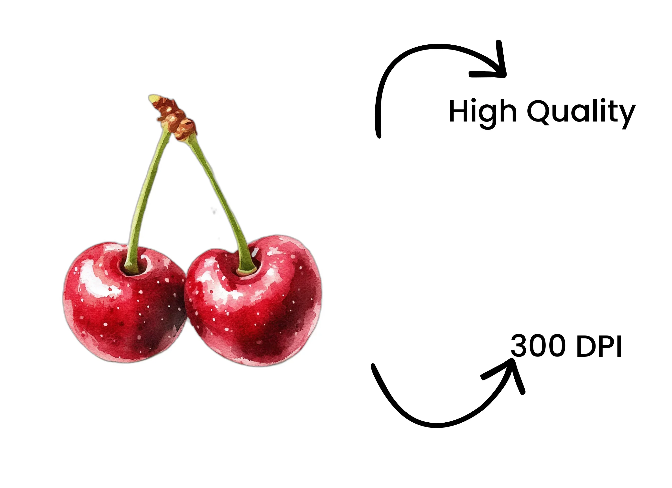 Sweet Red Cherry Illustration Clipart Bundle - Image 4