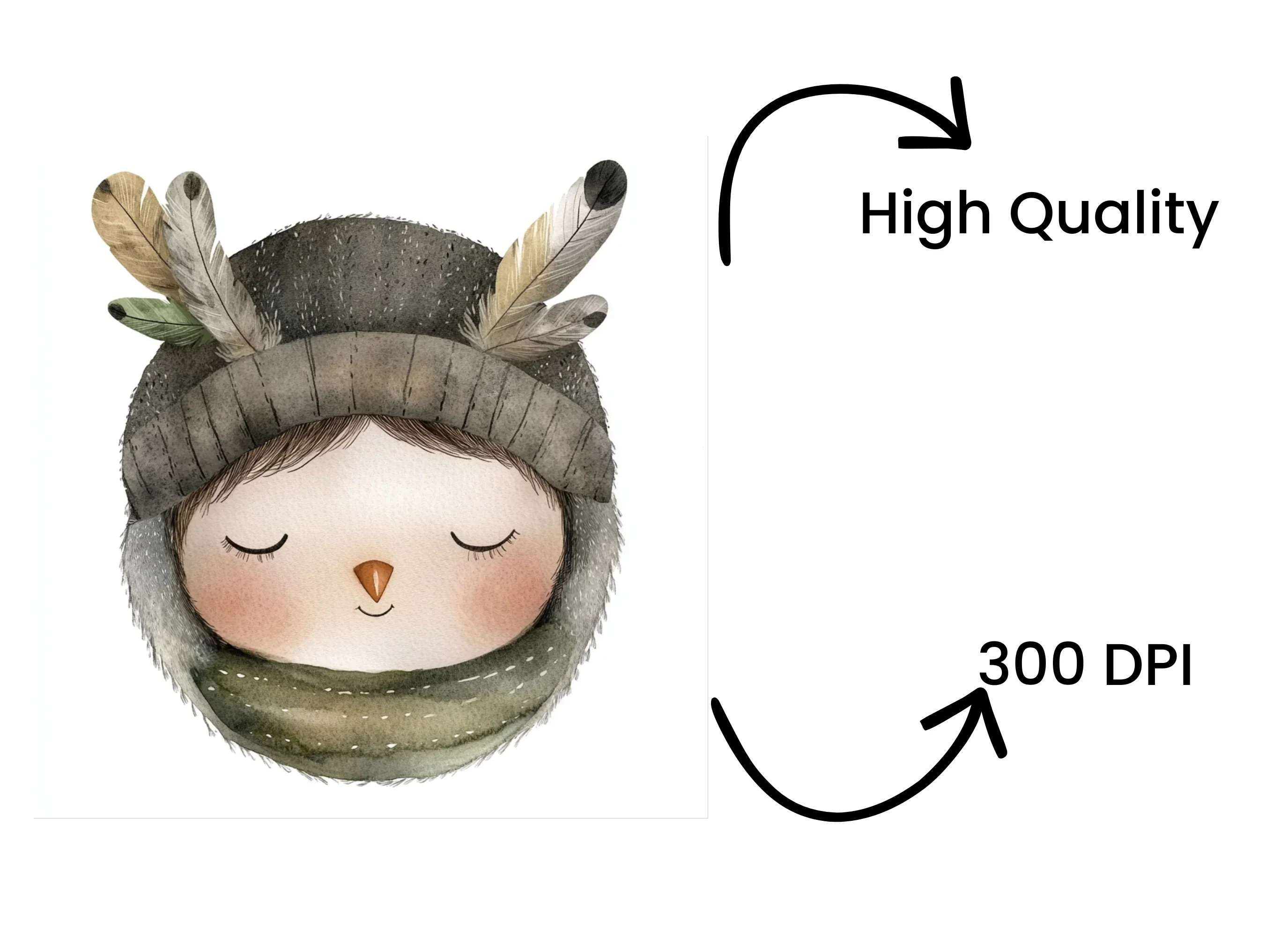 Sweet Woodland Child with Feathers Clipart Bundle - Image 4