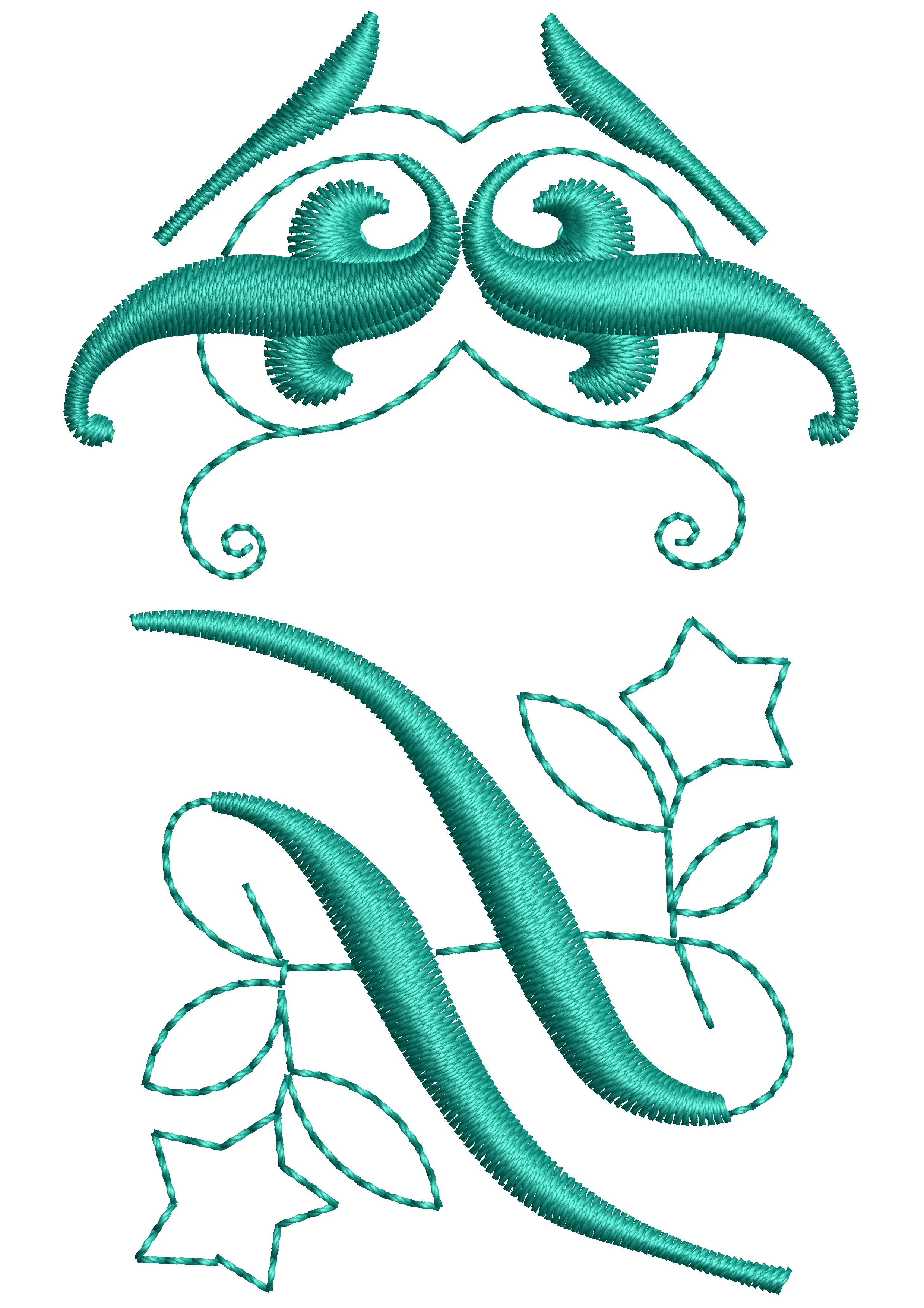 Swirl Art Embroidery Design