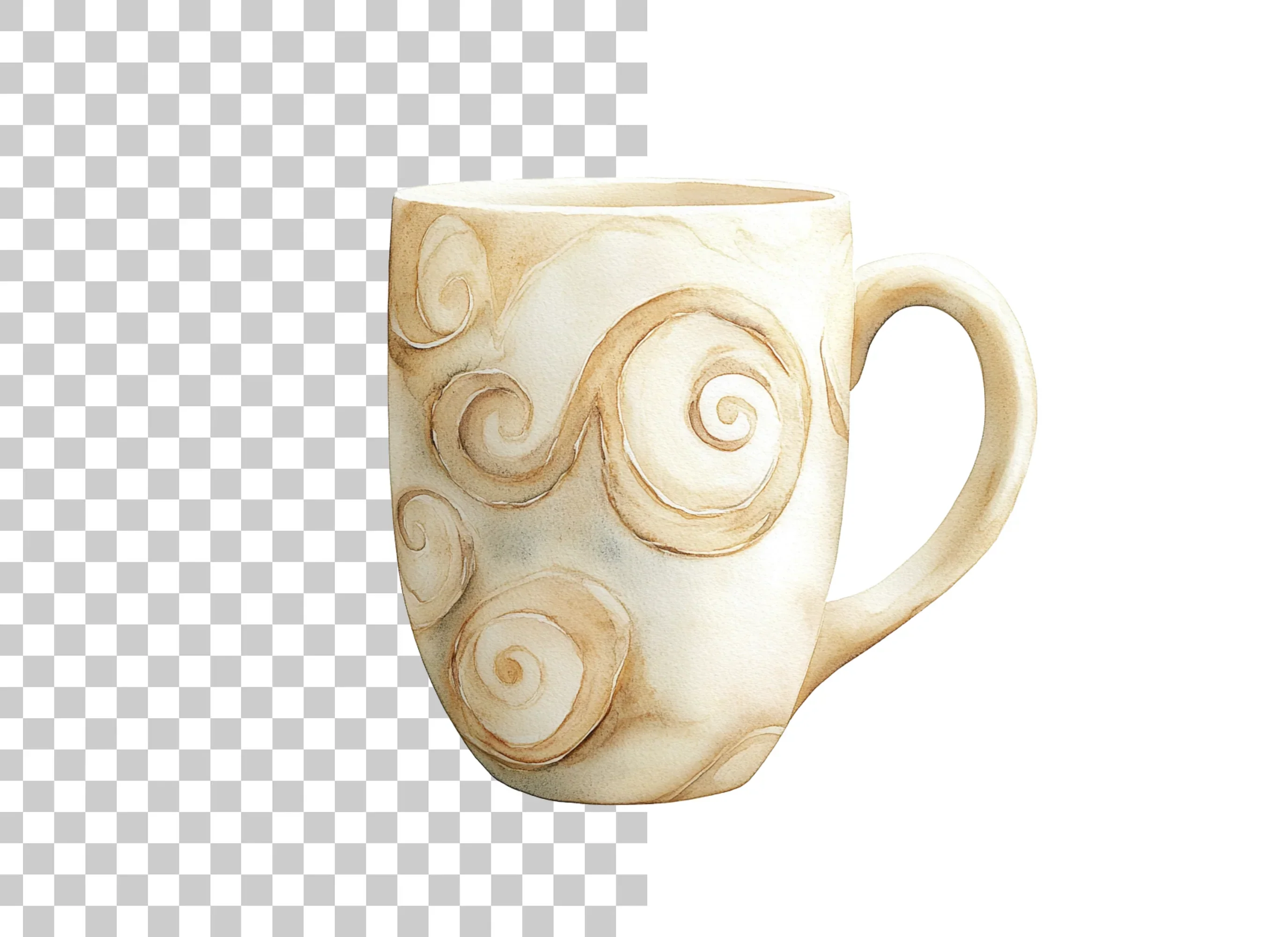 Swirl Pattern Coffee Clipart Bundle - Image 2