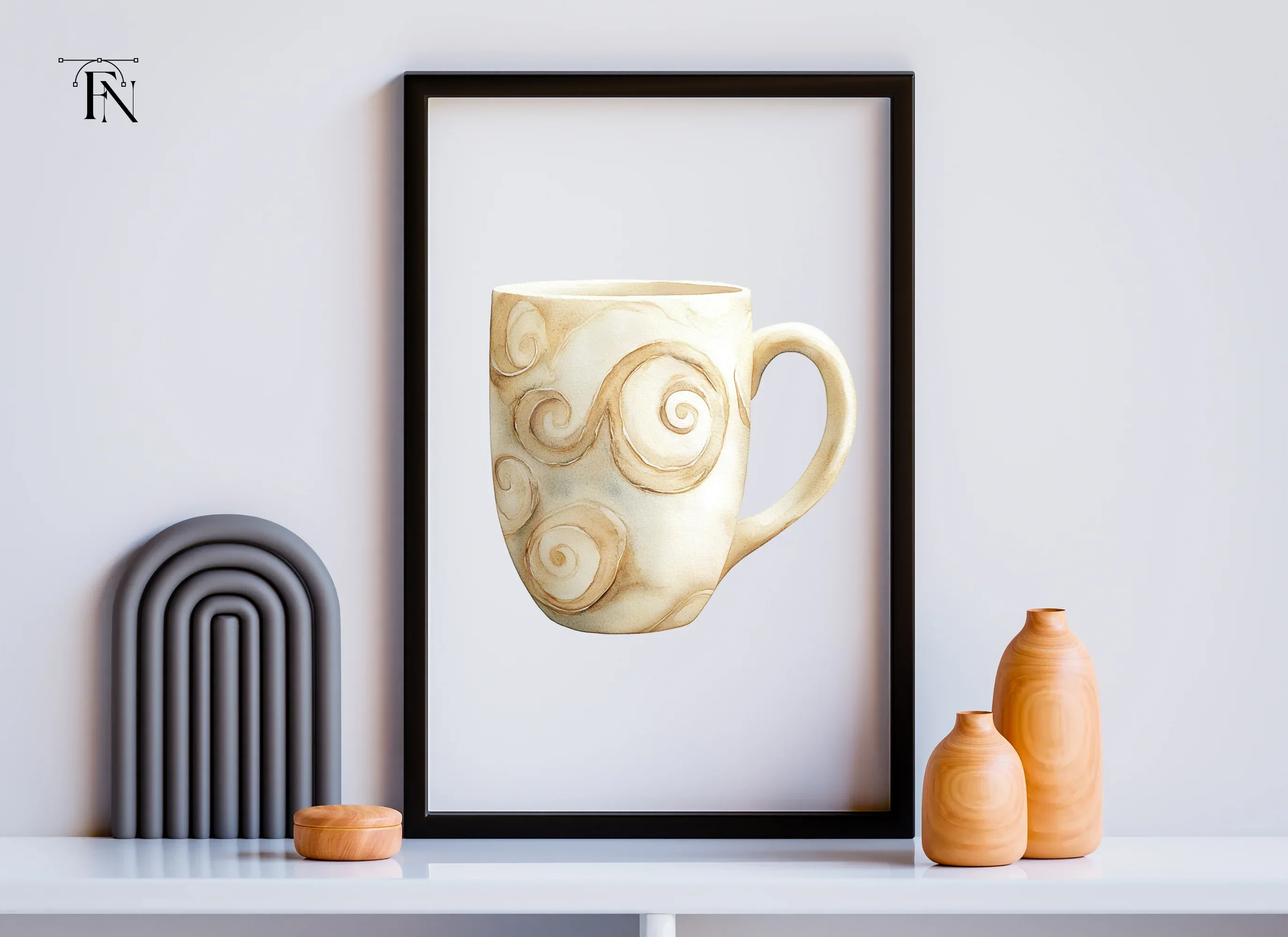 Swirl Pattern Coffee Clipart Bundle - Image 6