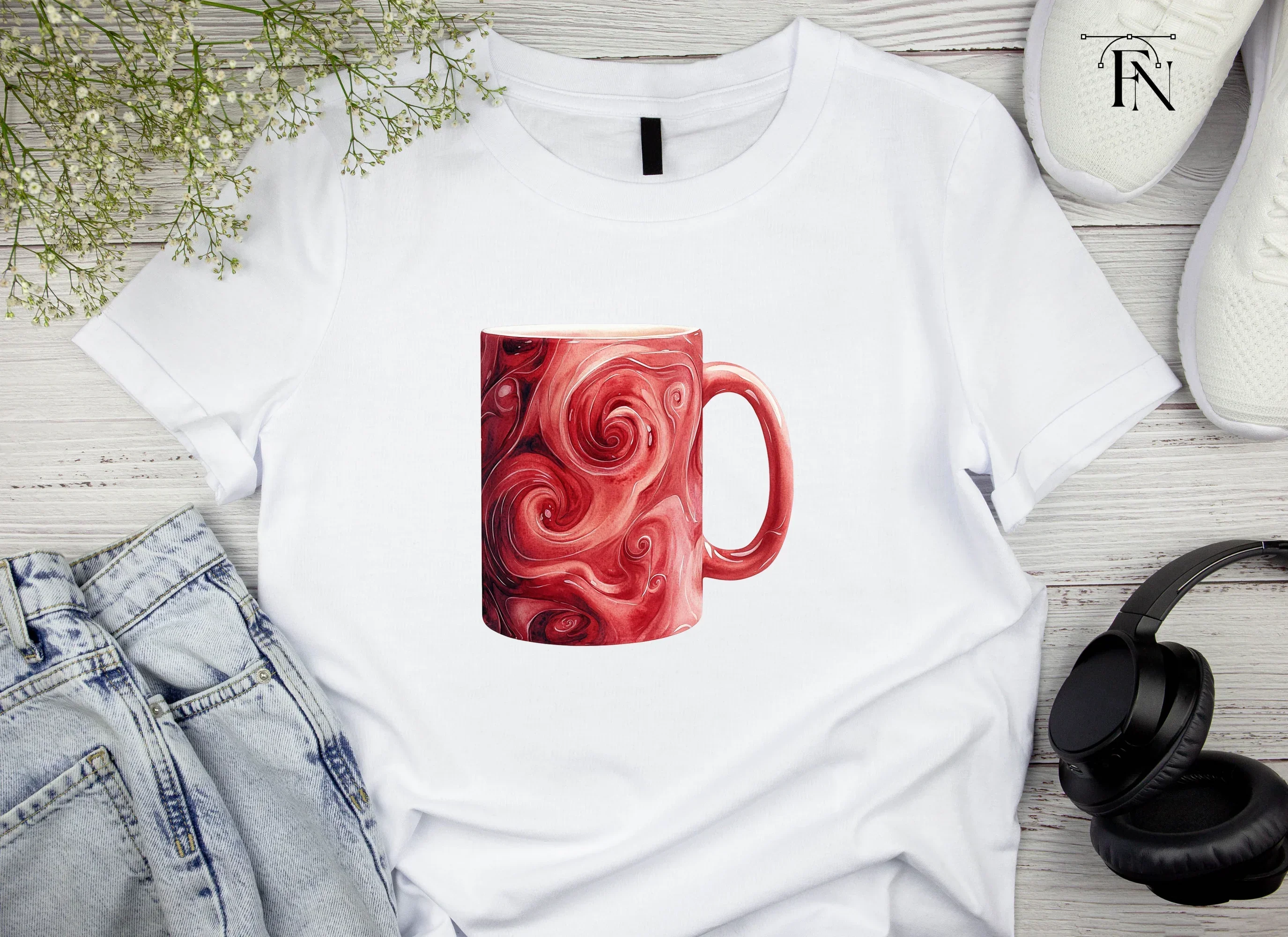 Swirling Red Abstract Clipart Bundle - Image 4