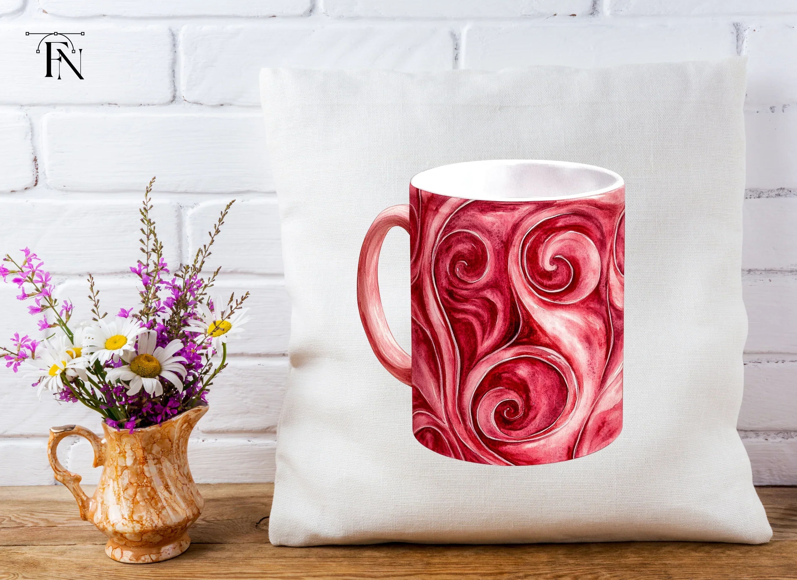 Swirling Red Abstract Clipart Bundle - Image 5