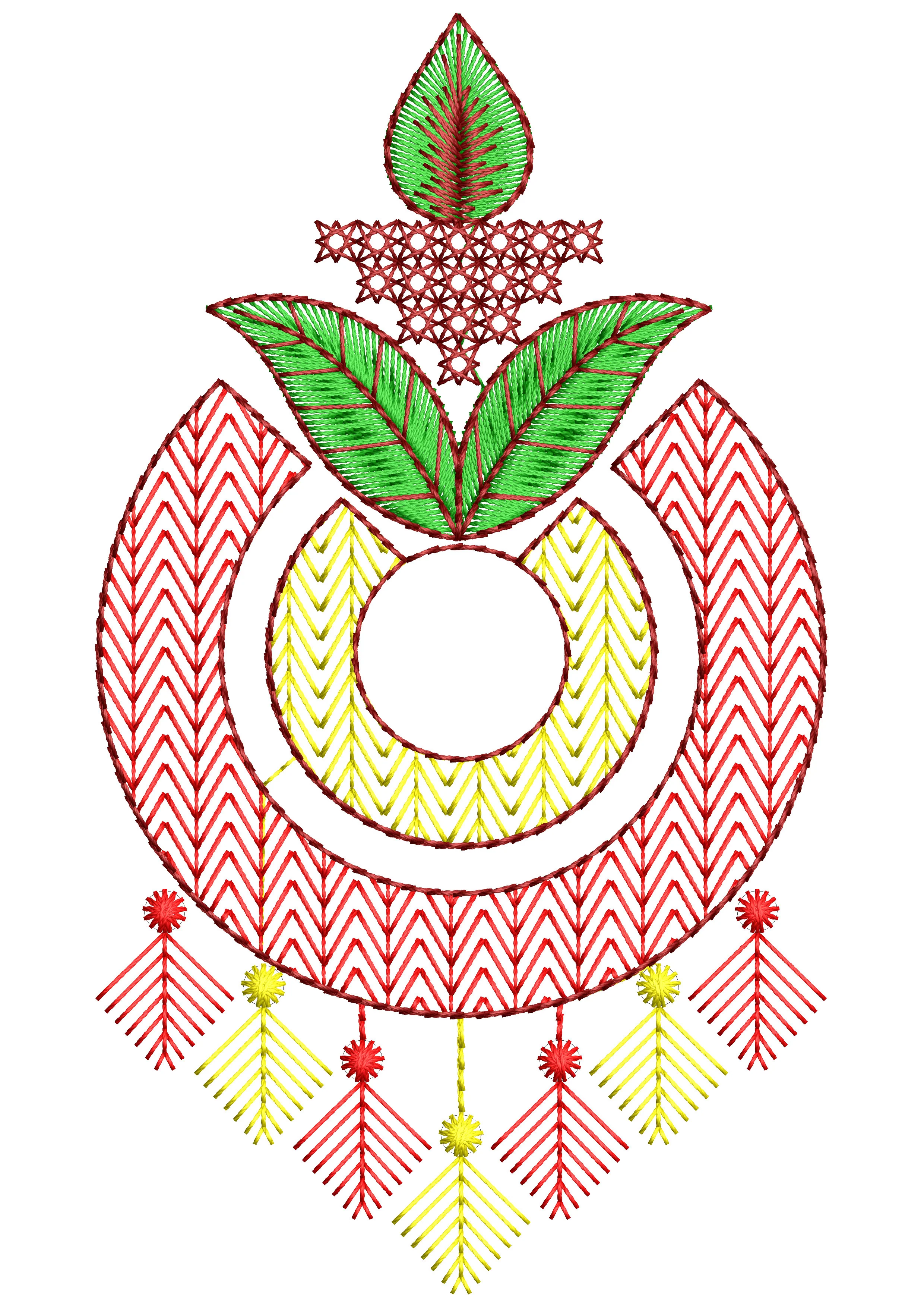 Tassel Circle Embroidery Design