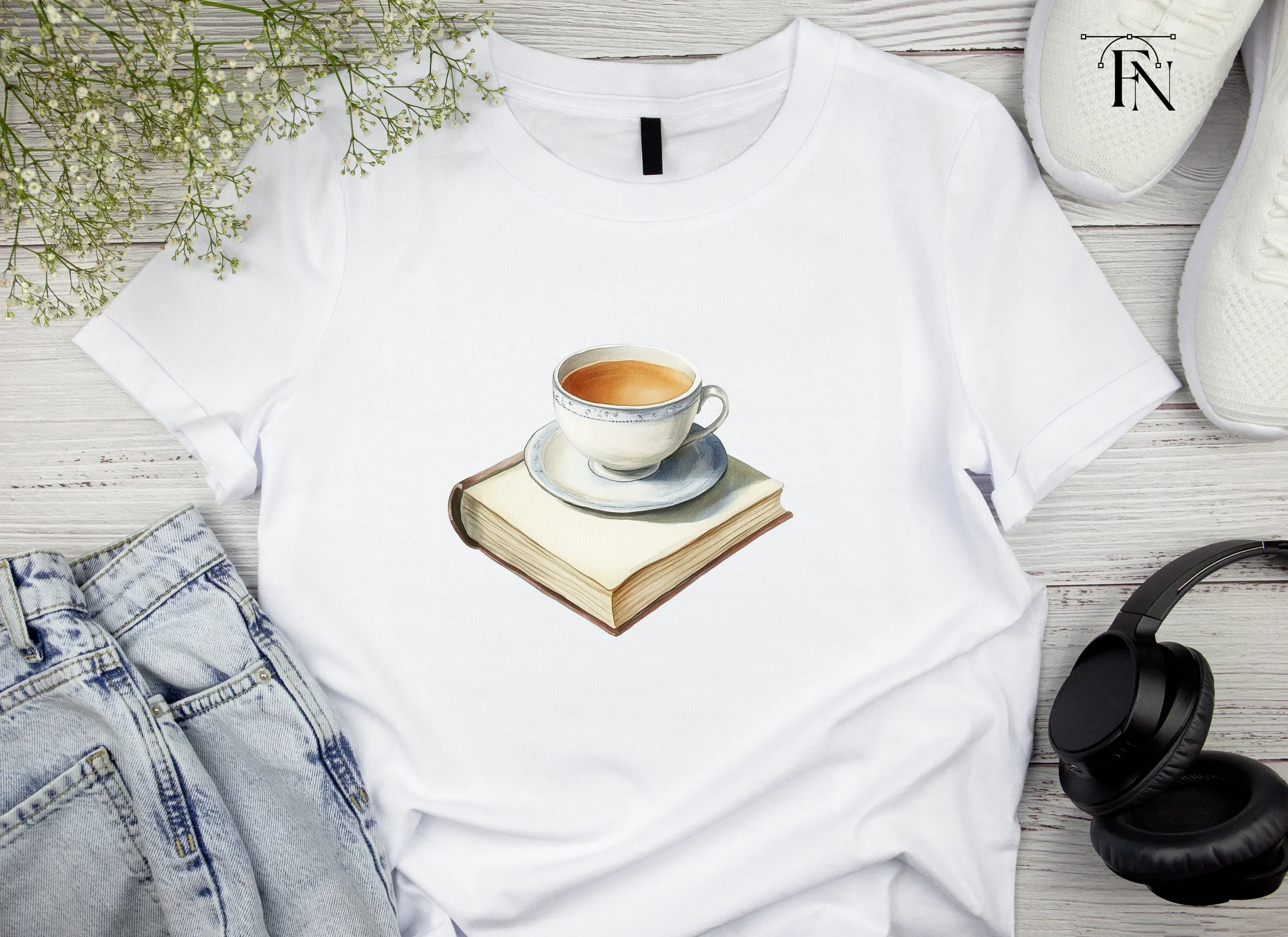 Tea Cups and Books Clipart Bundle - Image 4