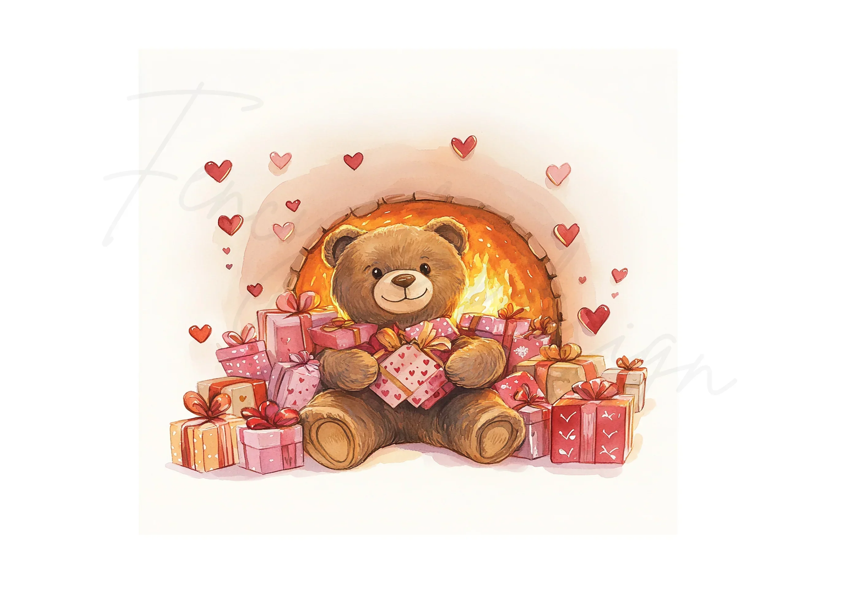 Teddy Bear Valentine Day Clipart Bundle - Image 2
