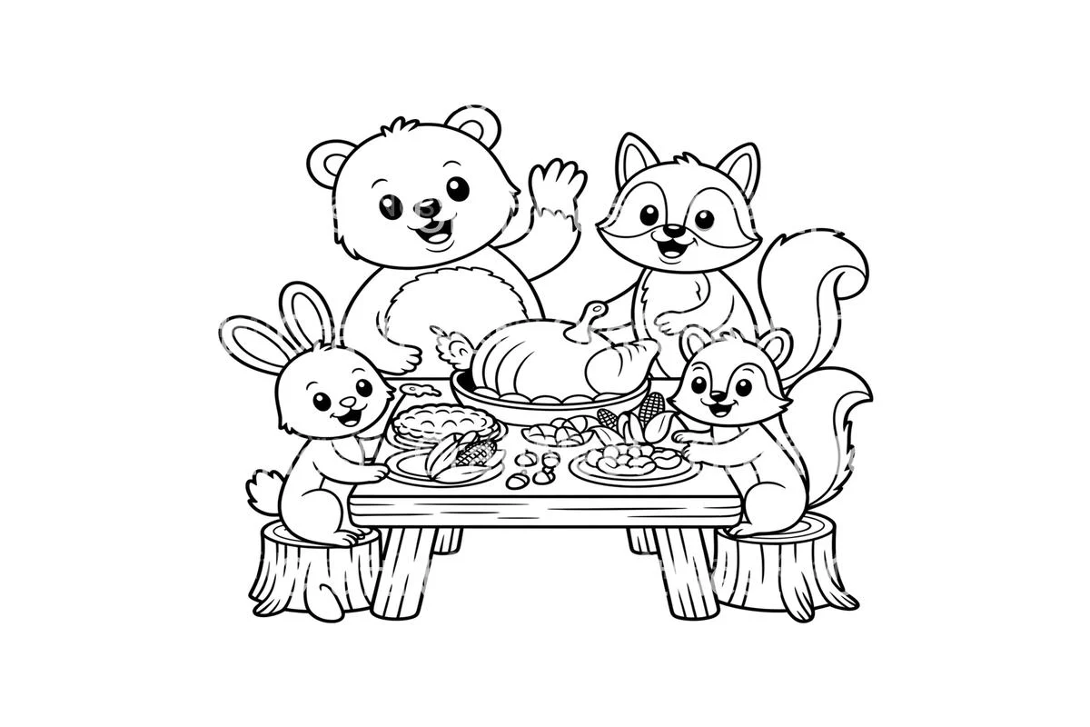 Thanksgiving Feast Animal Coloring Books - Image 3