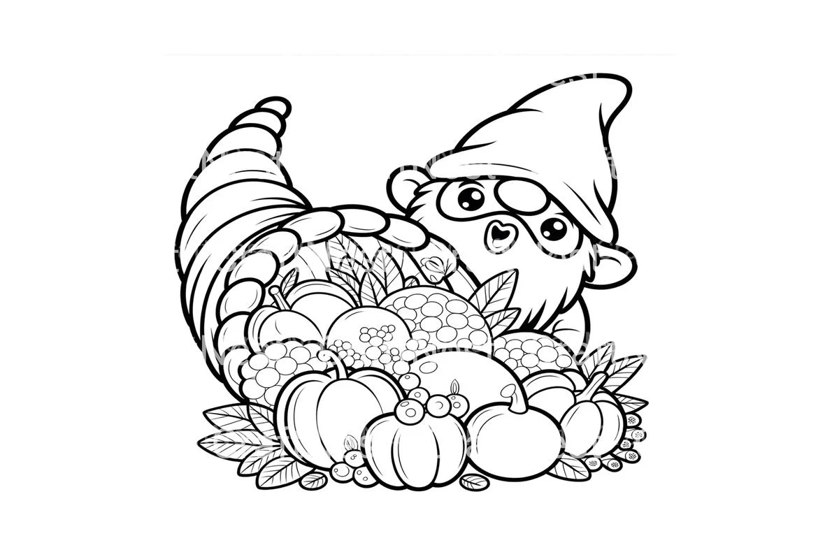 Thanksgiving Gnomes Cornucopia Coloring Books - Image 4
