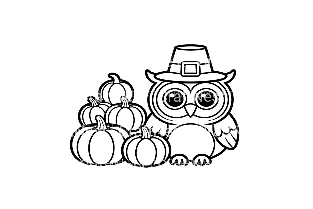 Thanksgiving Owl and Pumpkins Coloring Books - Image 4