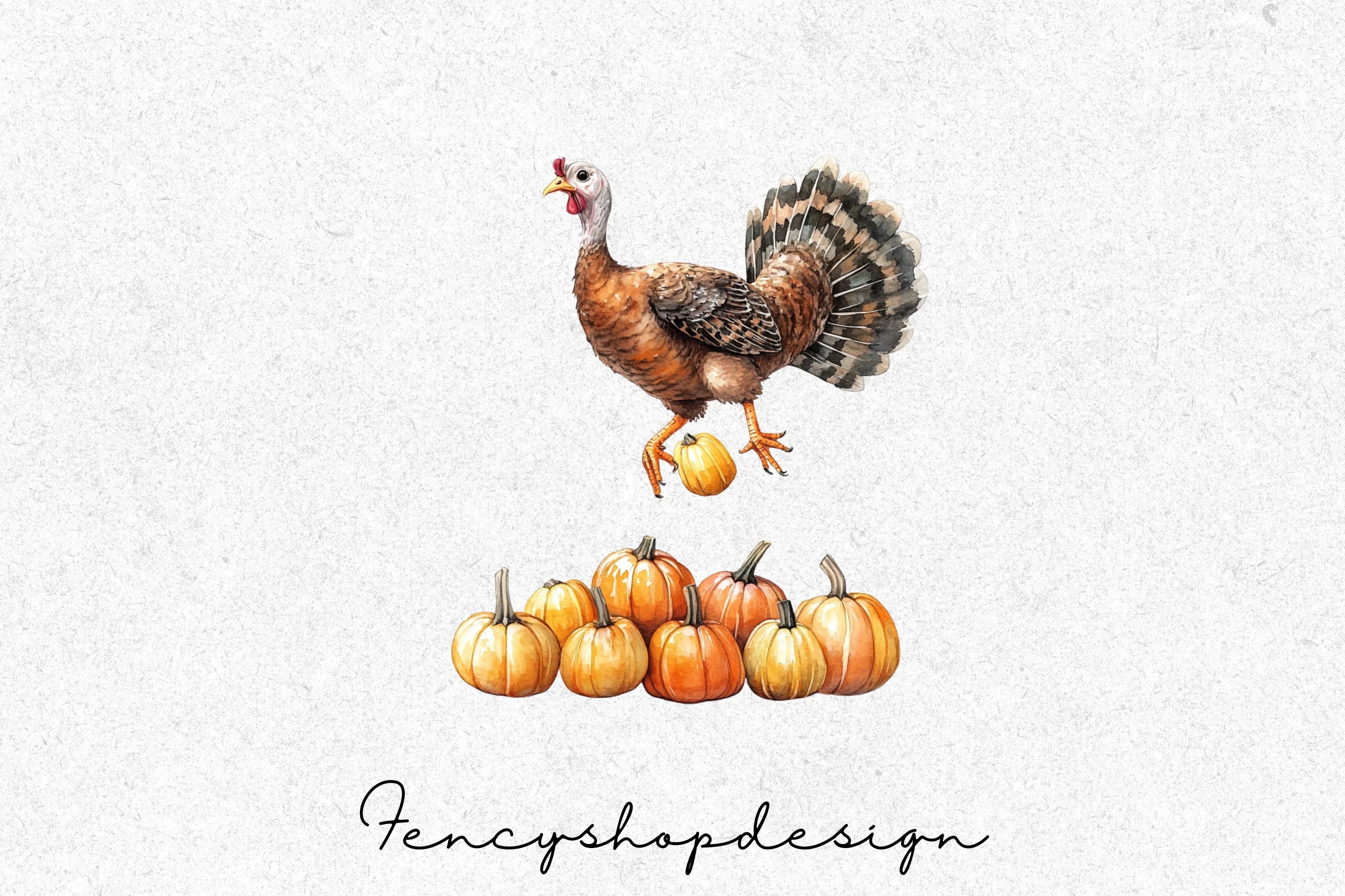 Thanksgiving Turkey Autumn Farm Clipart Bundle - Image 7