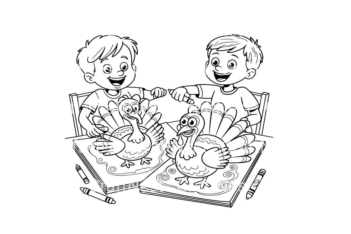 Thanksgiving TurkeyFun Coloring Books - Image 2