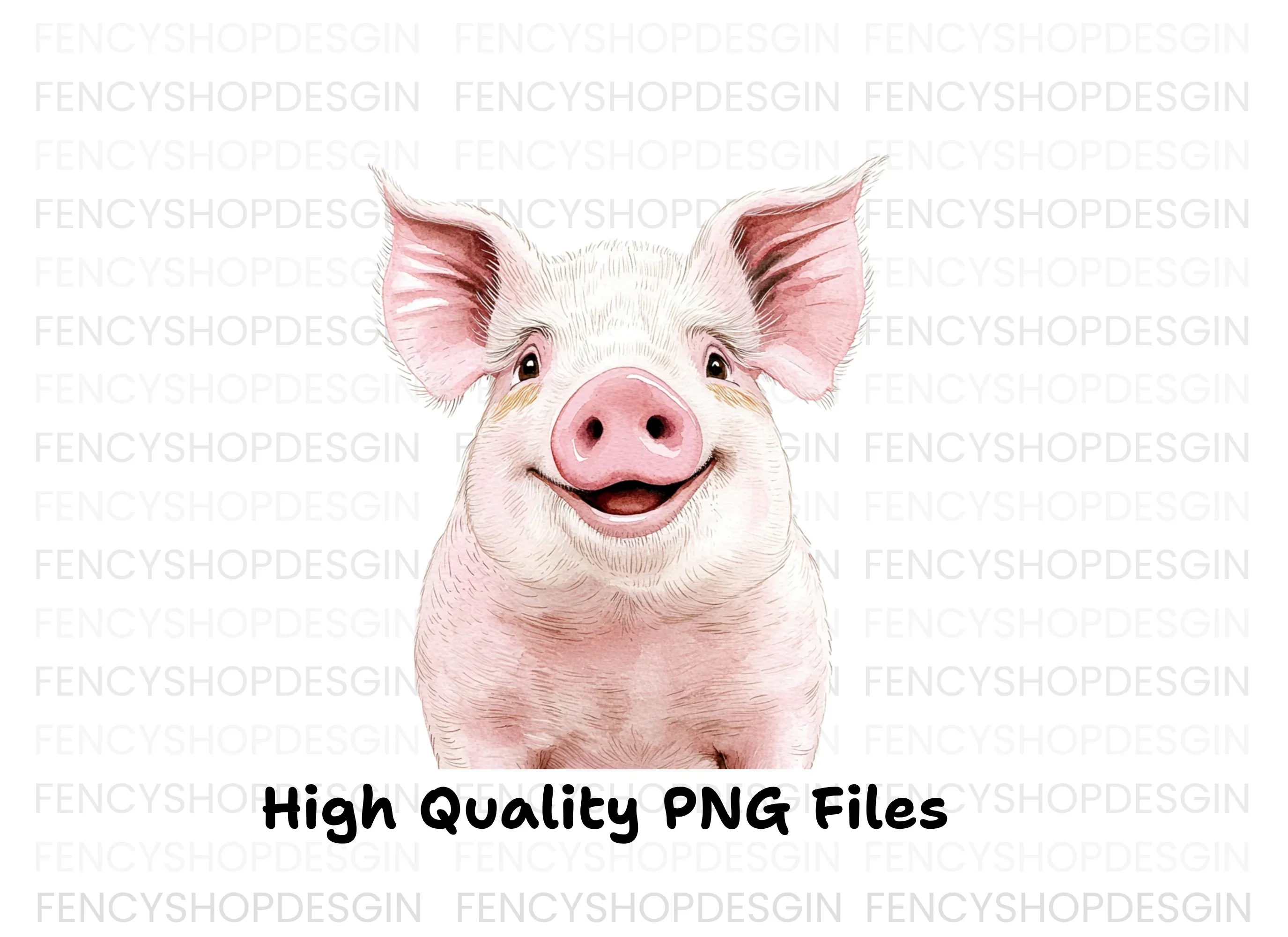 Three Happy Piglets Clipart Bundle - Image 3