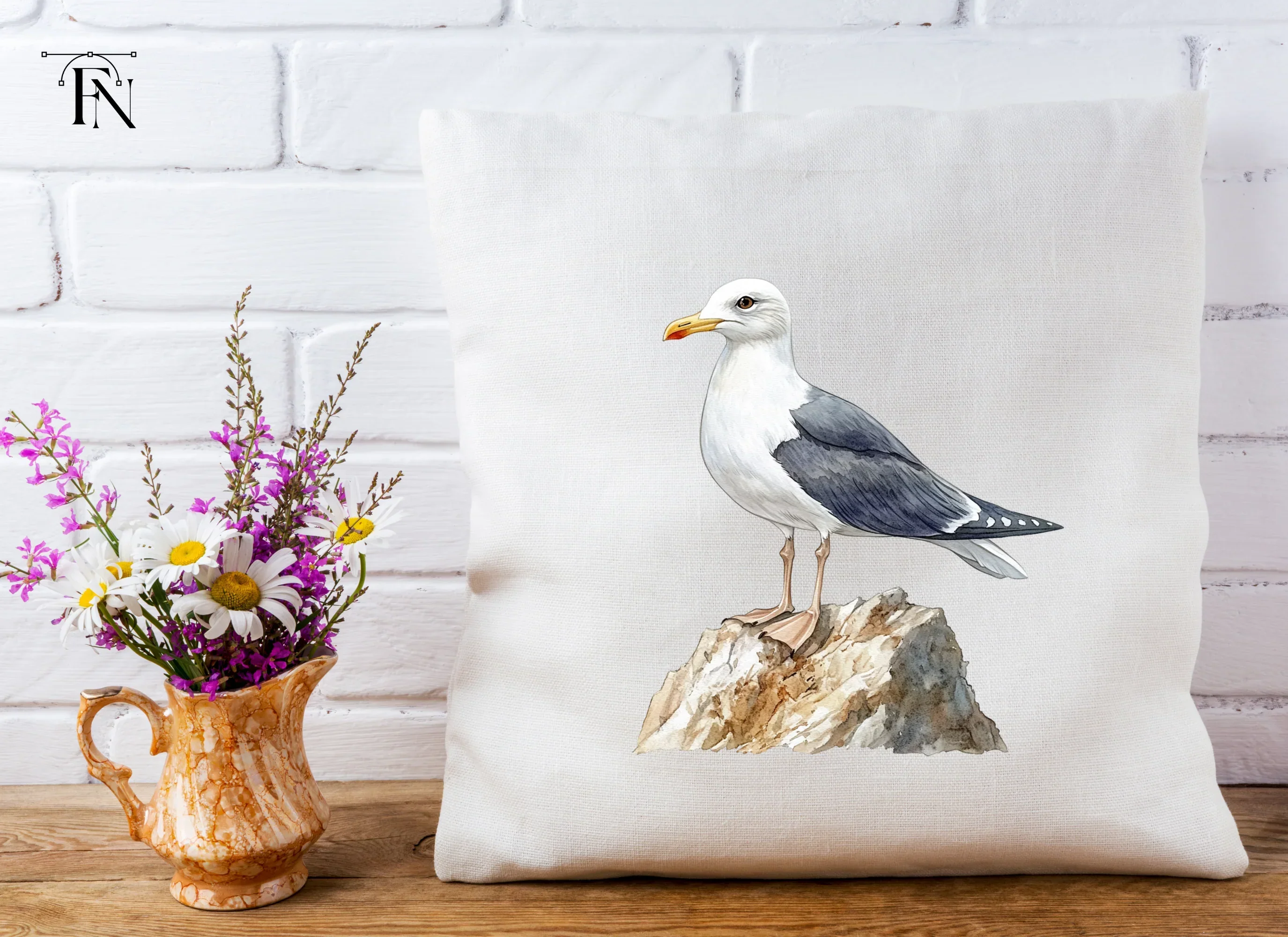 Three Seagulls on Rocks Clipart Bundle - Image 4