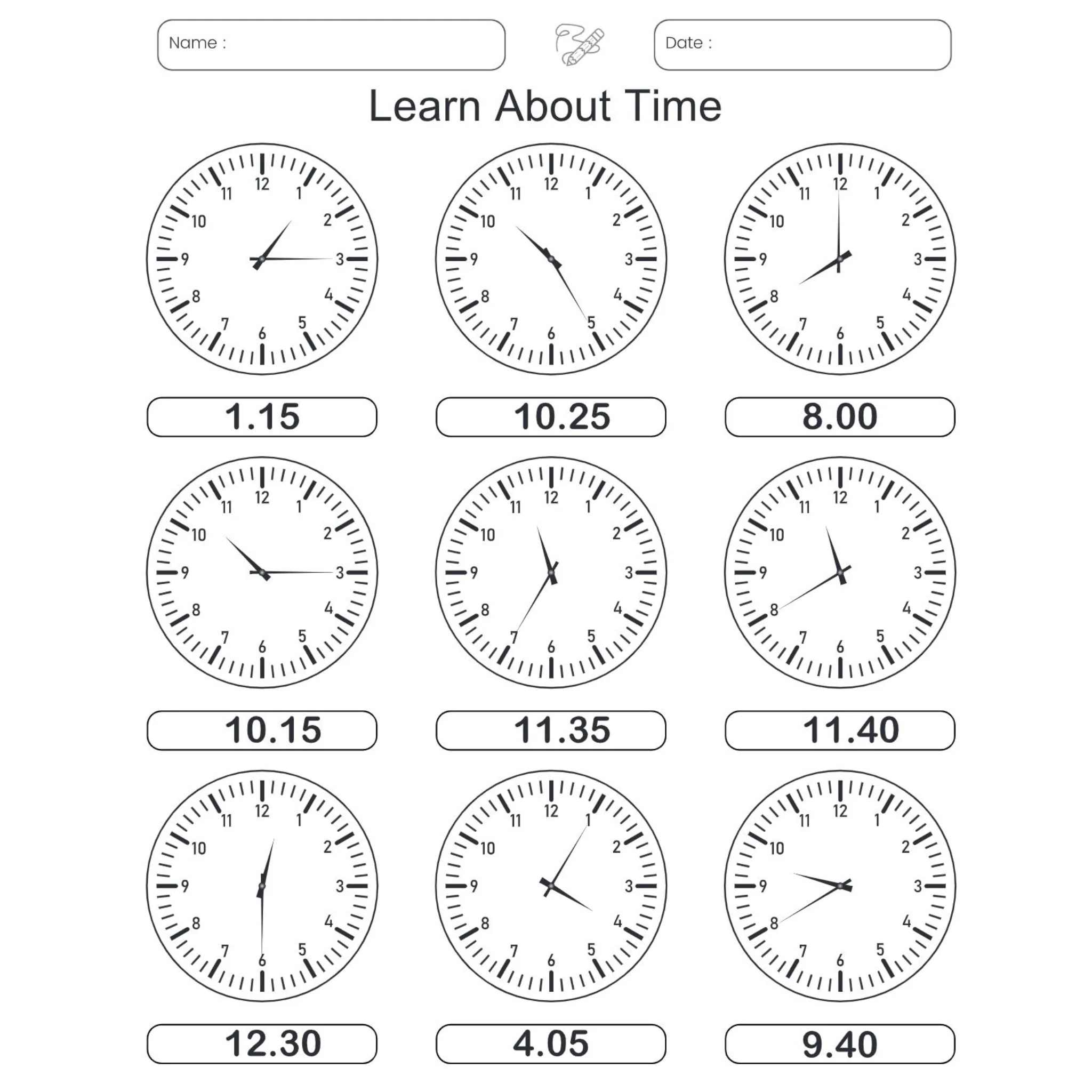 Time Learning Clock Workbook - Image 4