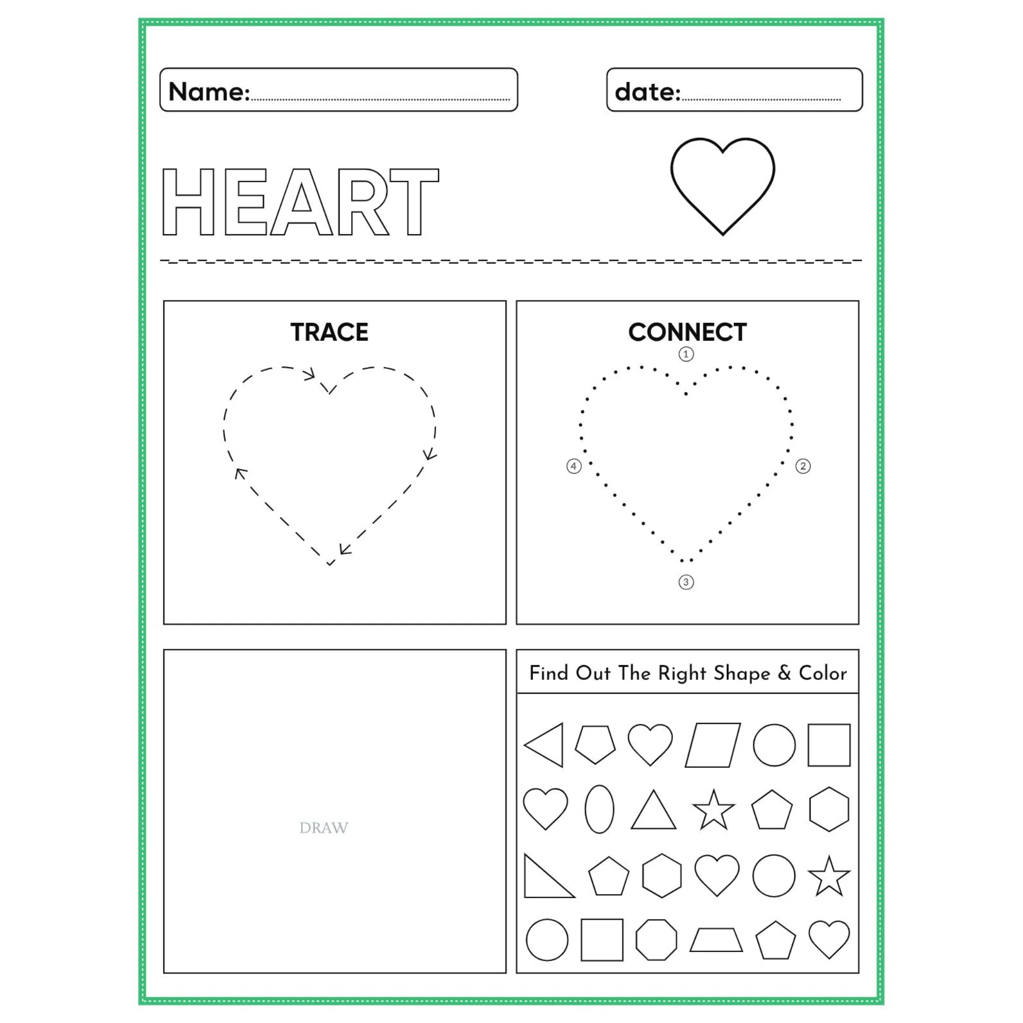 Tracing Shapes Trace Connect Draw Worksheets - Image 5